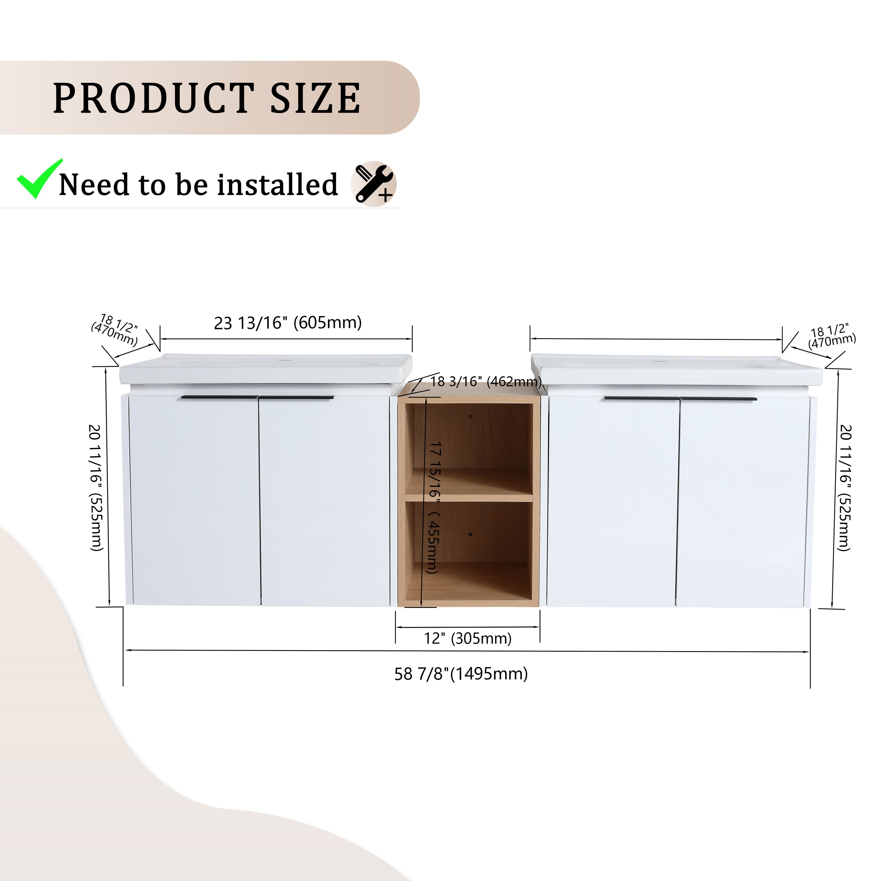 Forclover QNM-0836-WSG Bath-Vanity-Combo - View #3