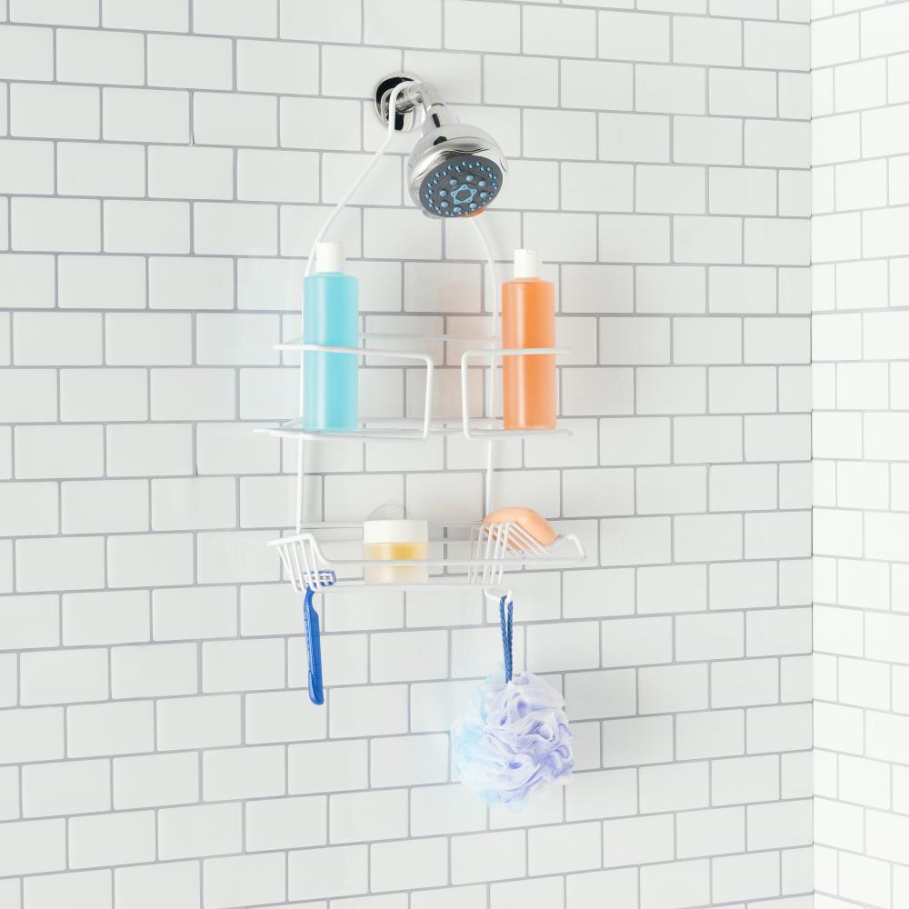 Home Basics Clear Plastic 2-Shelf Hanging Shower Caddy 10.45-in x