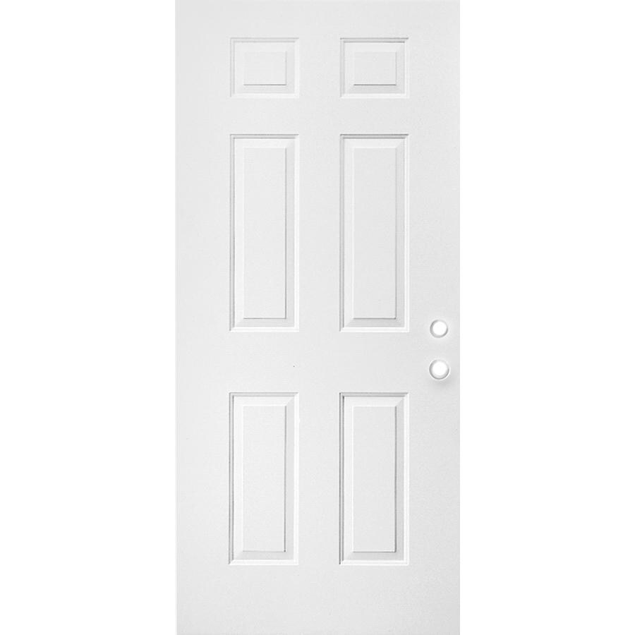 JELD-WEN 26666PNLLH 30-in x 78-in Steel Left-Hand Inswing Primed Prehung Front Door with Brickmould Insulating Core