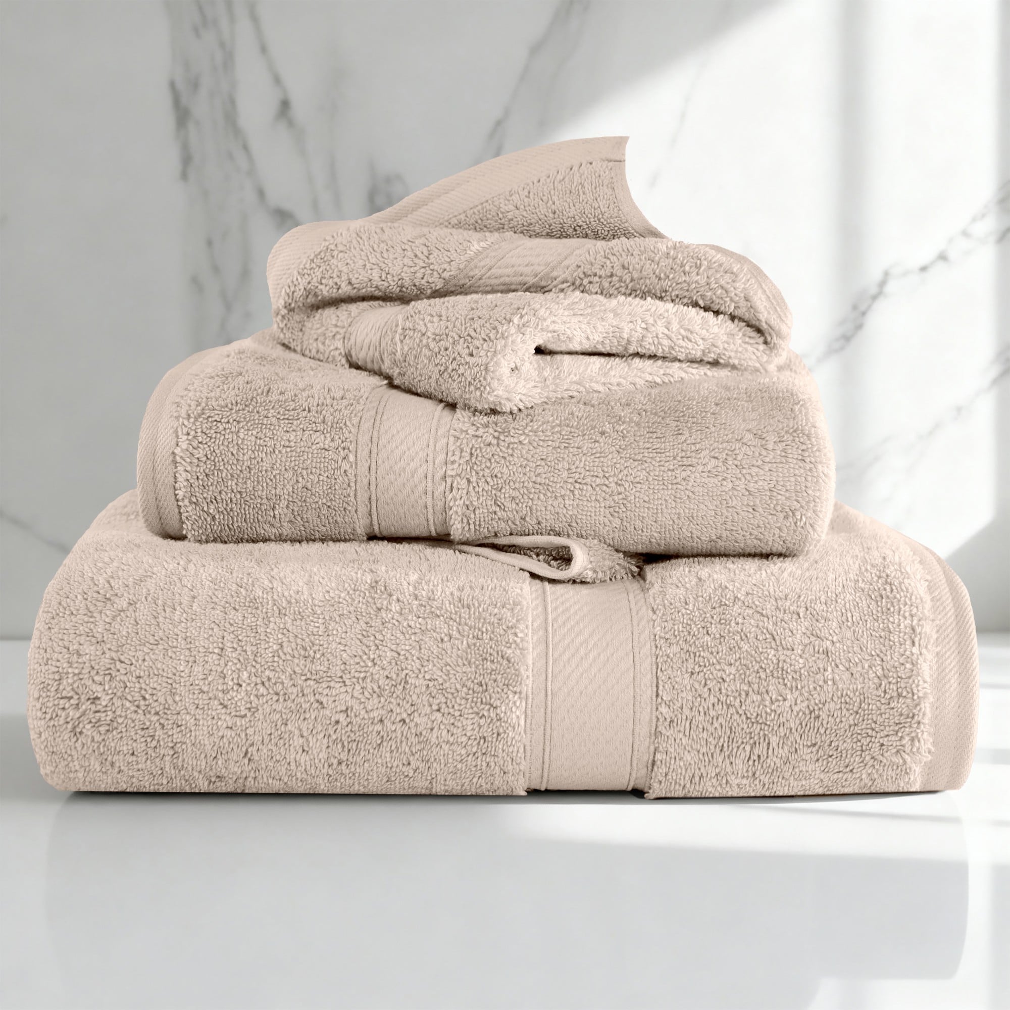 Superior Egyptian Cotton Pile Plush Heavyweight Absorbent Luxury Soft 3-Piece Towel Set