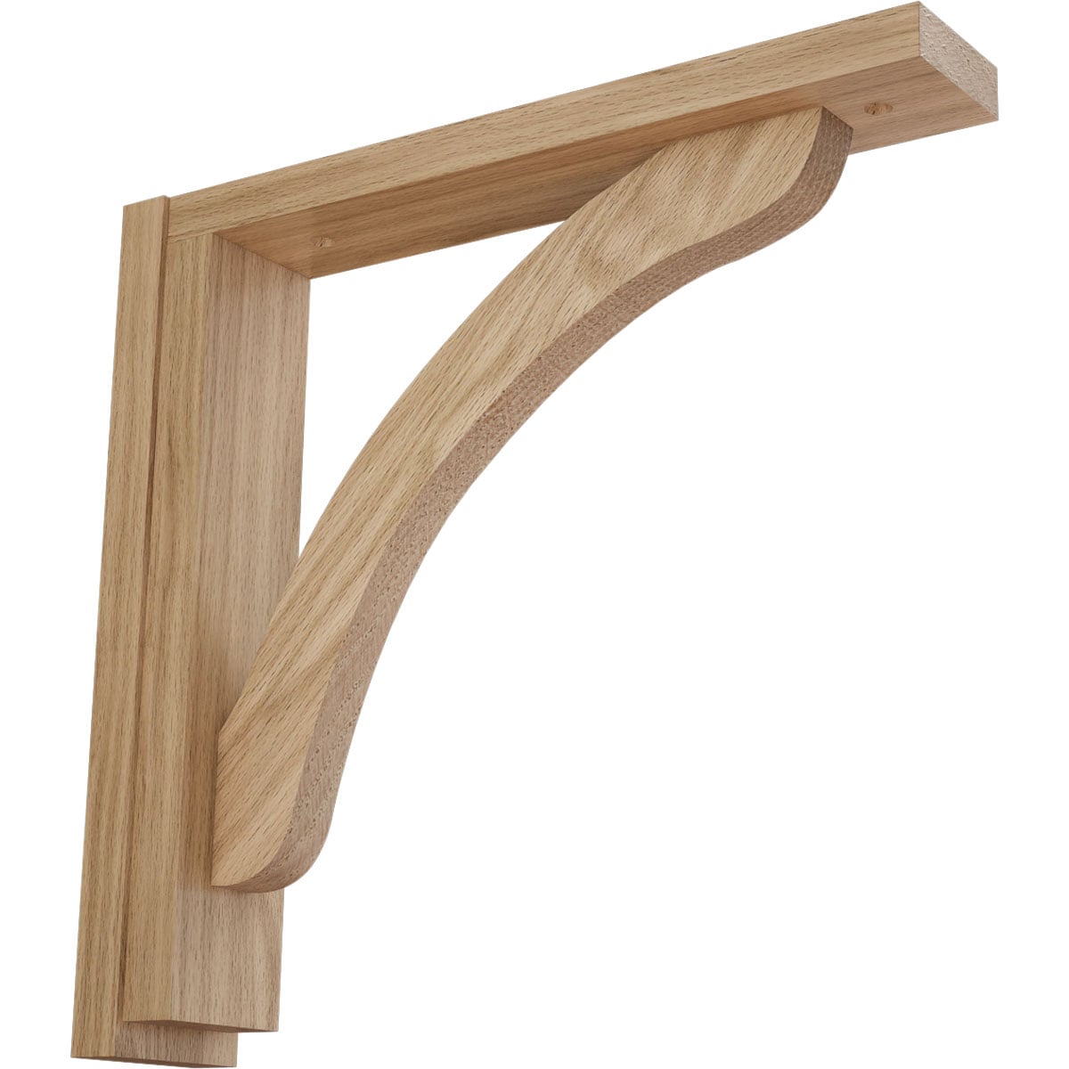 Ekena Millwork BKT02X12X12RERO Reece 2-1/2-in x 12-3/4-in x 12-1/4-in Red oak Brown Wood Standard bracket