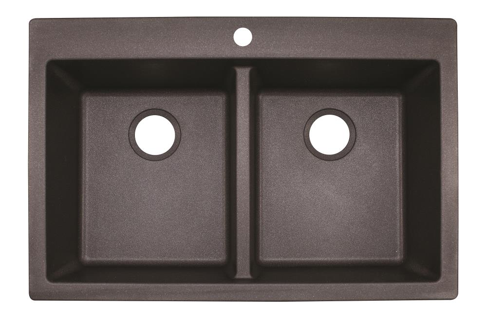 Franke Primo Drop-in or undermount 33.0-in x 22.0-in Granite Double equal bowl 4-Hole Kitchen Sink