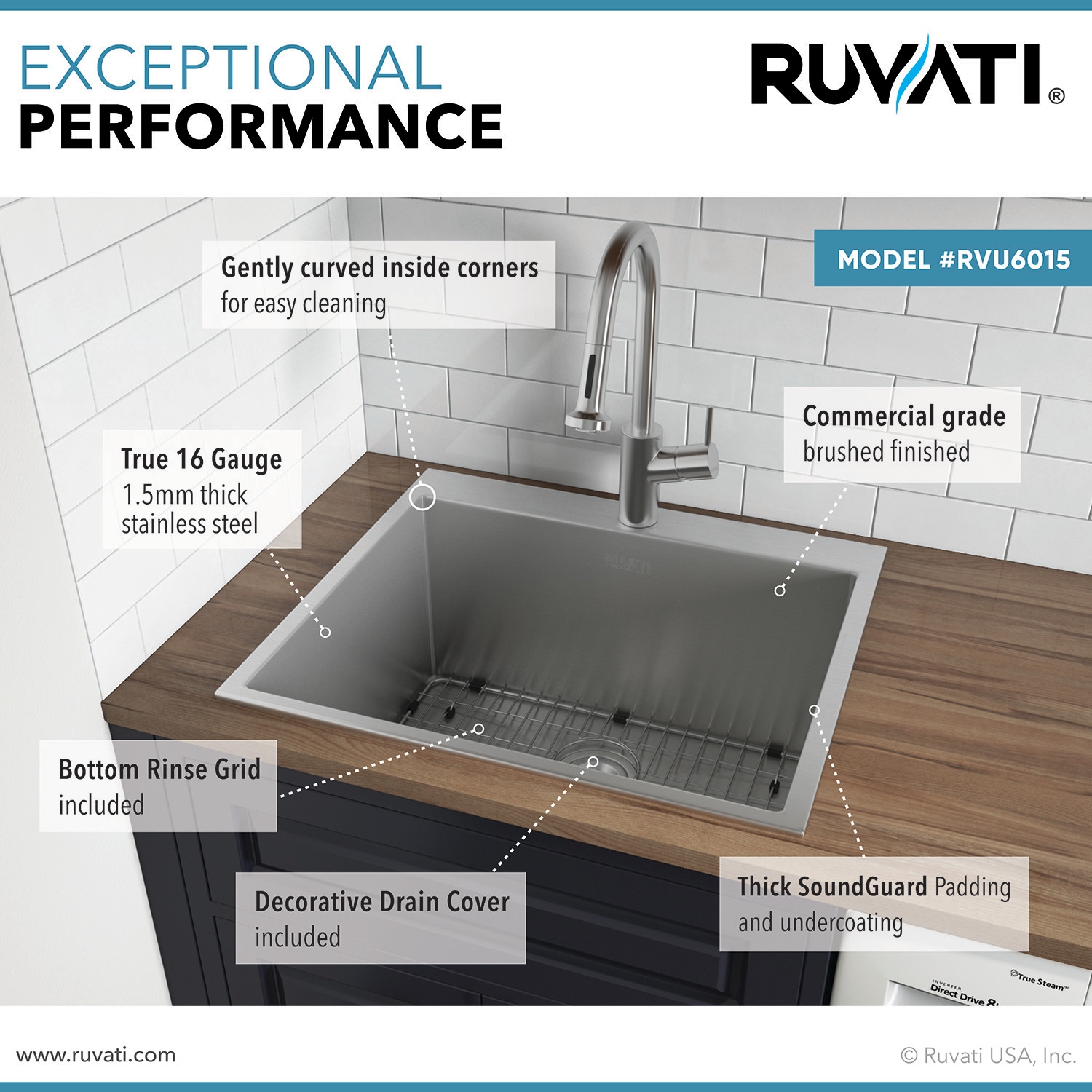 Ruvati RVU6015 Laundry-Tubs-Utility-Sinks - View #5