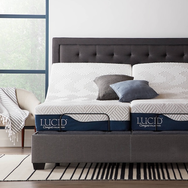 Lucid Comfort Collection Deluxe Gray, Headboard For 2 Twin Xl Adjustable Bed