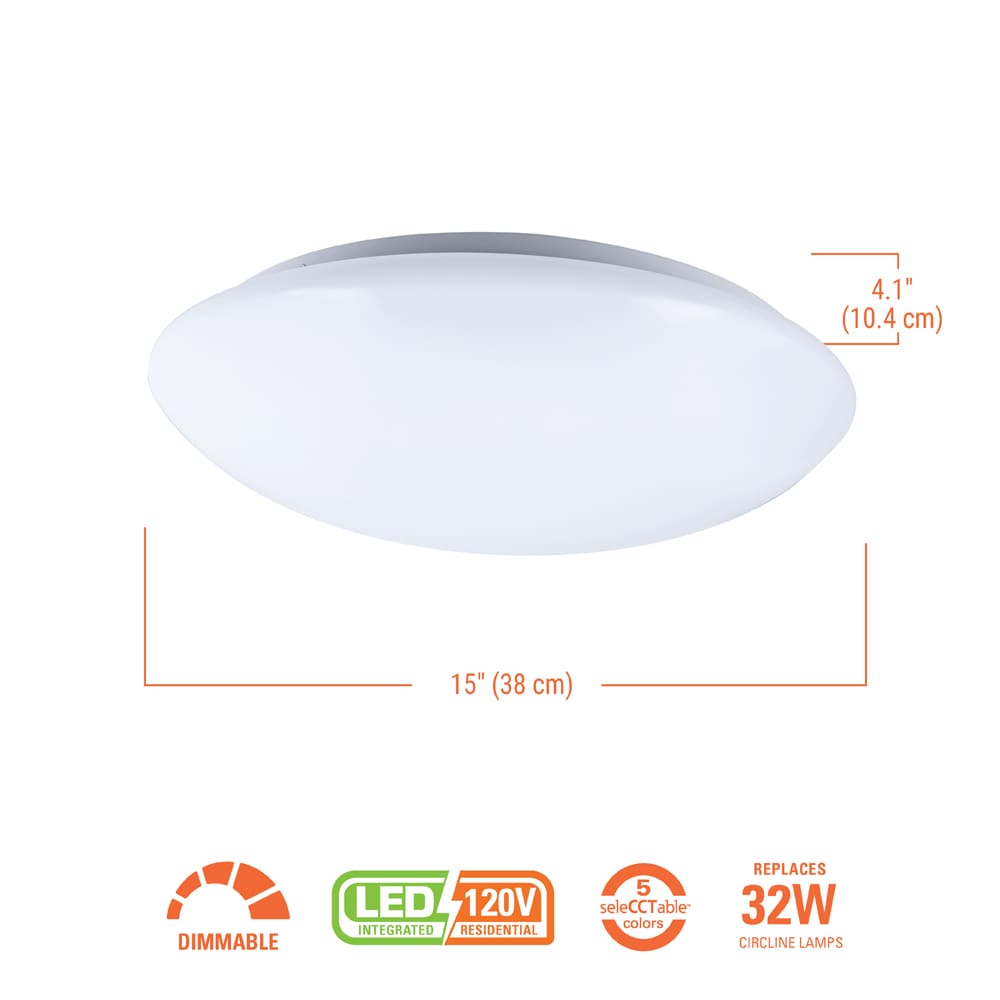 White Frosted Glass Round LED Flush Mount Ceiling Light