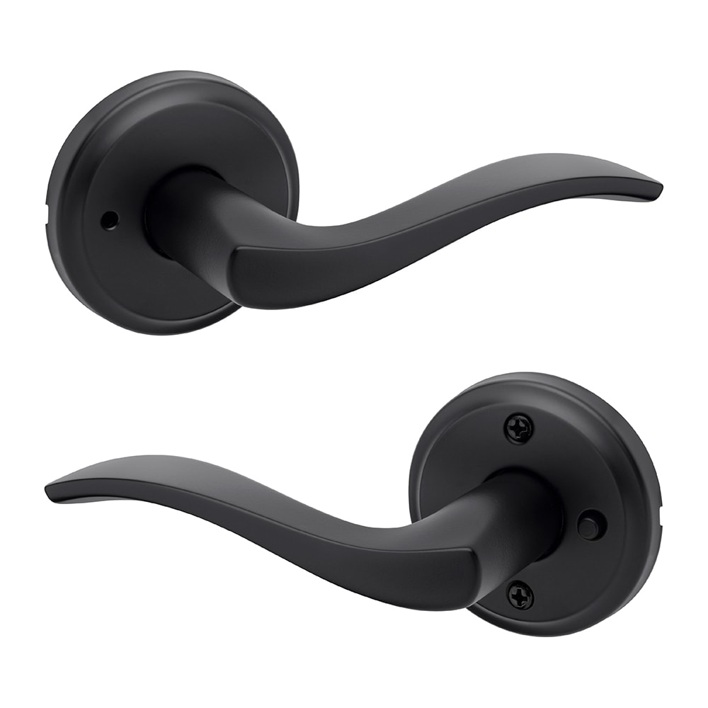 Kwikset Signature Series 97301-024 Sedona Matte Black Interior/Exterior Bed/Bath Hall/Closet Privacy Door Handle