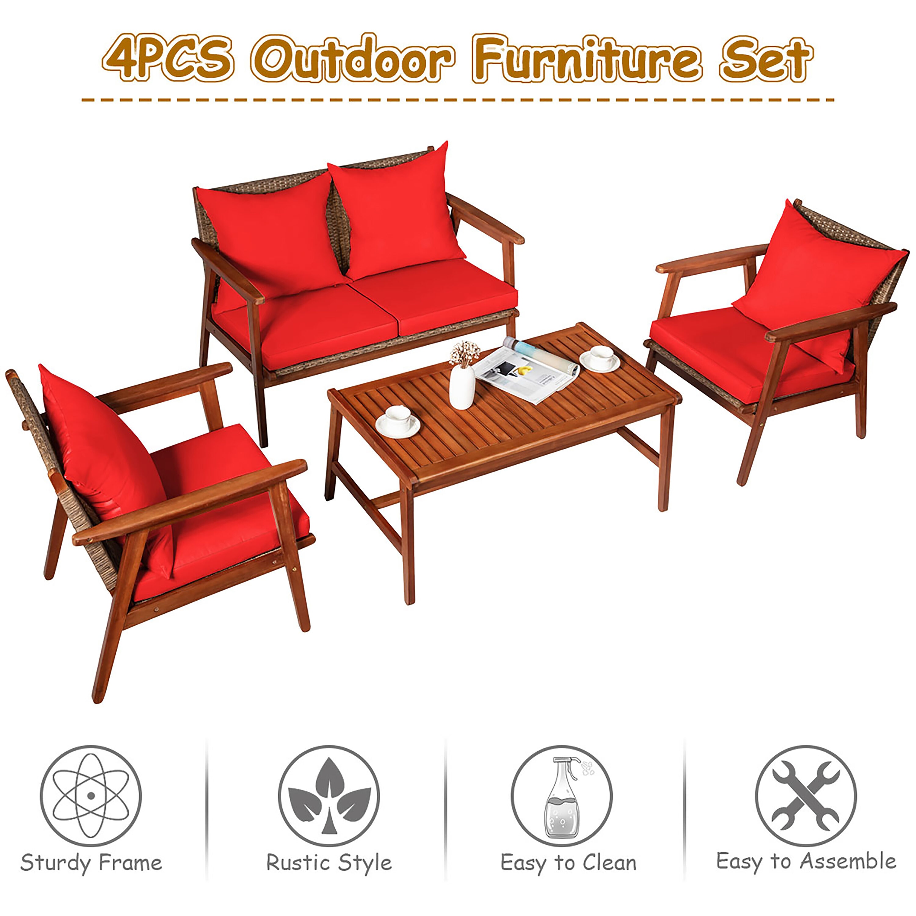 Costway HW68969RE+ Patio-Conversation-Sets - View #5