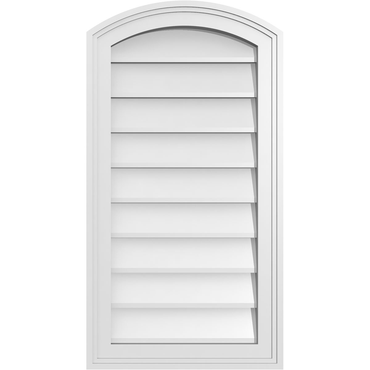 Ekena Millwork GVPAR16X3002SN 16-Inches x 30-Inches Off-white Round top PVC Gable Louver Vent