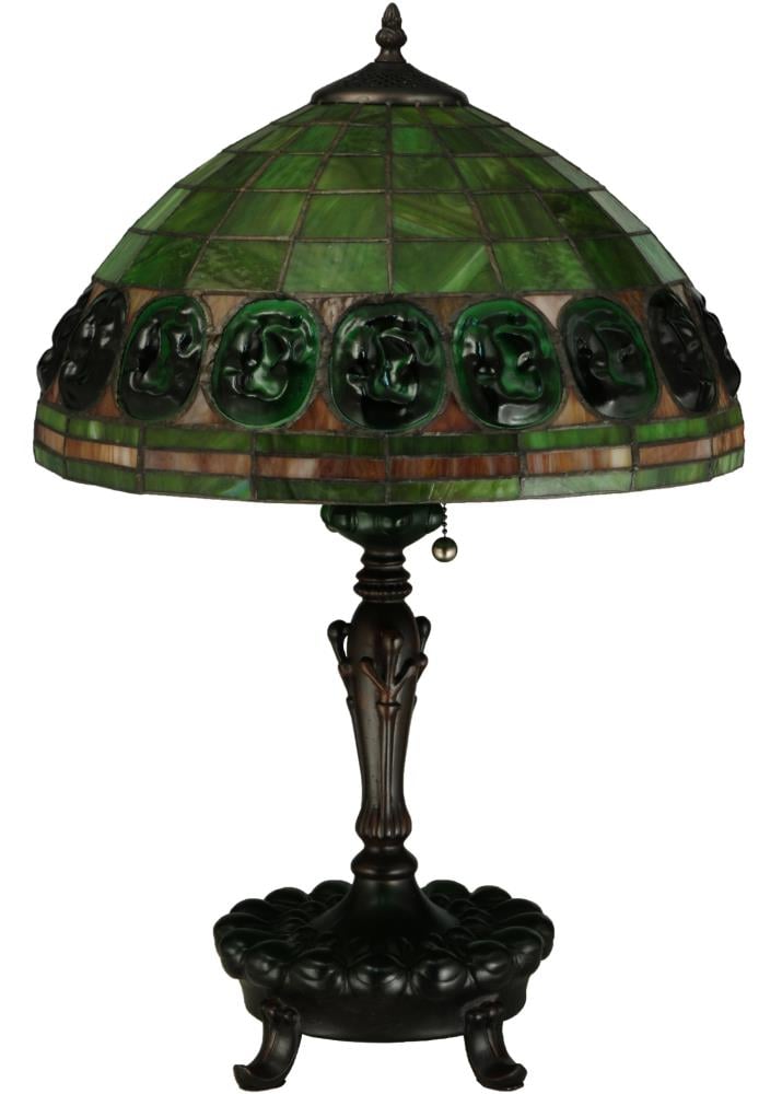 24" Mahogany Bronze Stained Glass Table Lamp