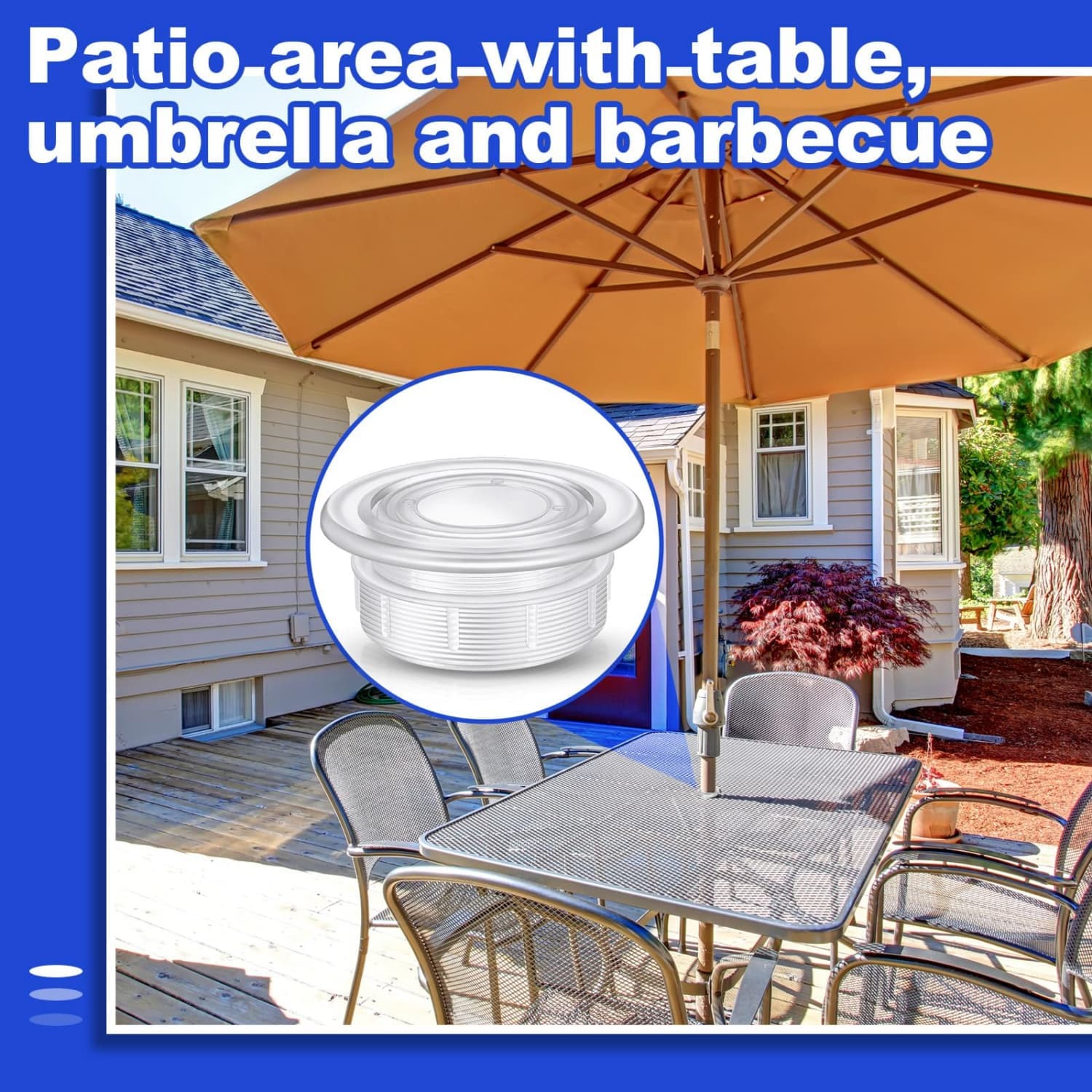 0ft aluminum outdoor patio umbrella w crank tilt 11' Octagon Crank Auto Tilt Essential Fiberglass Umbrella Pacific Blue / Matte Silver