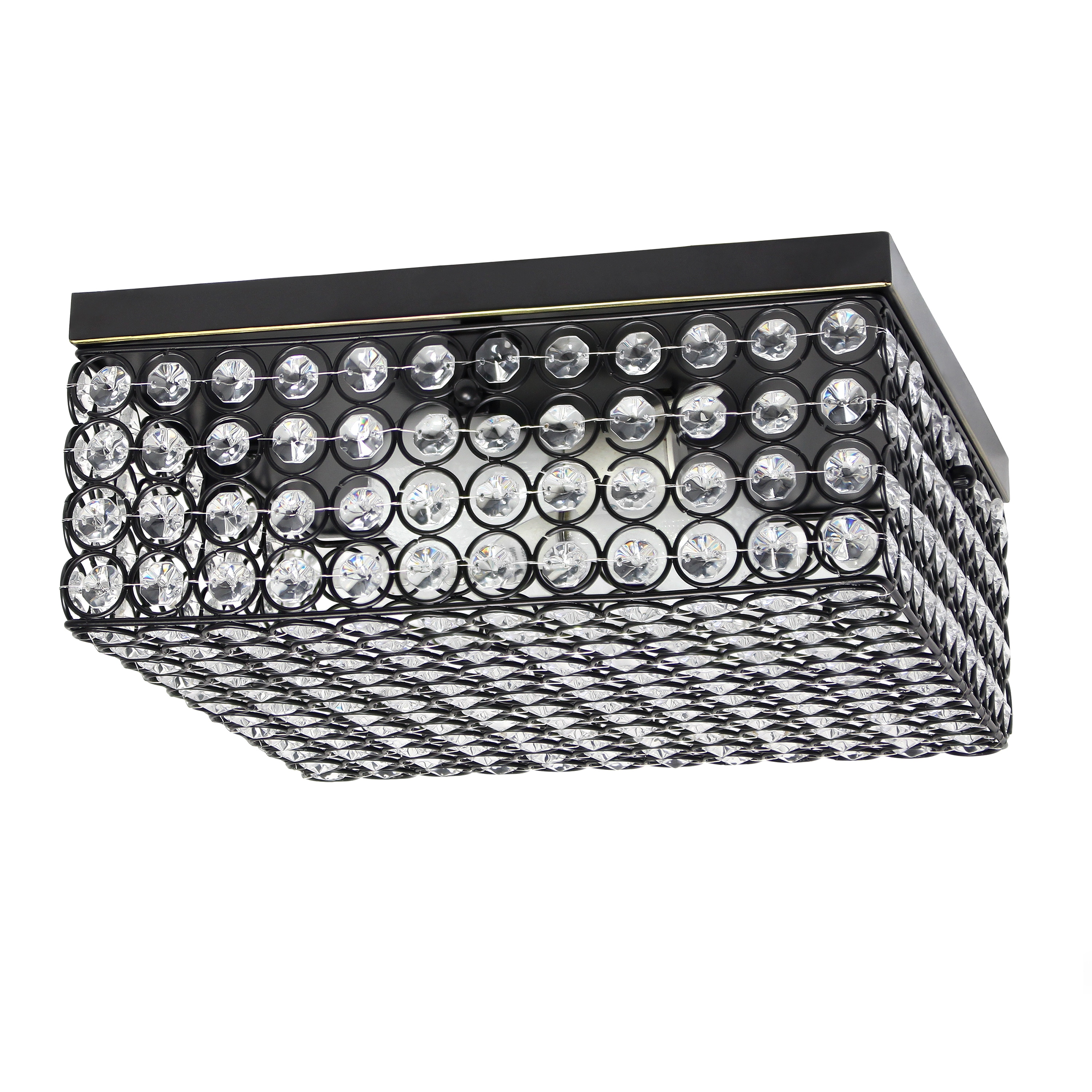 Elegant Designs FM1004-RBZ Elipse 2 -Light 12-in Bronze Flush Mount Light