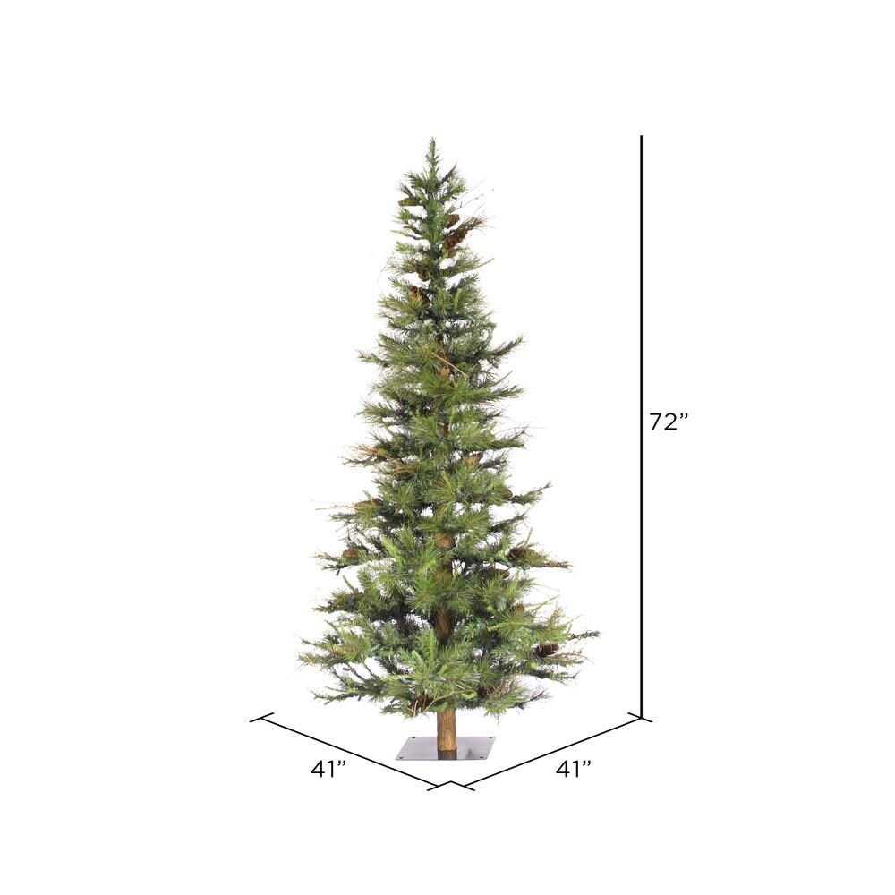 Vickerman 6-ft Green Artificial Christmas Tree with Flat Base - Full ...