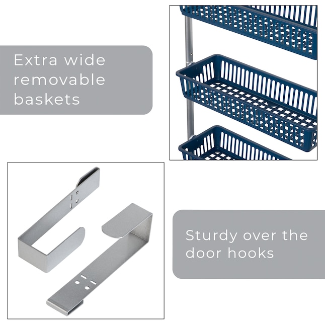 6-Tier Baskets Heavy-Duty Over the Door Pantry Organizer Hanging Storage  Rack