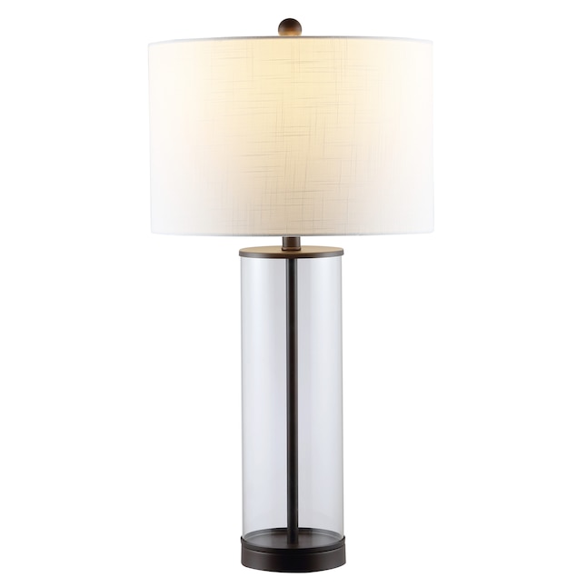 Jonathan Y Glam Oil Rubbed Bronze Clear, Oil Rubbed Bronze Table Lamp With White Shade