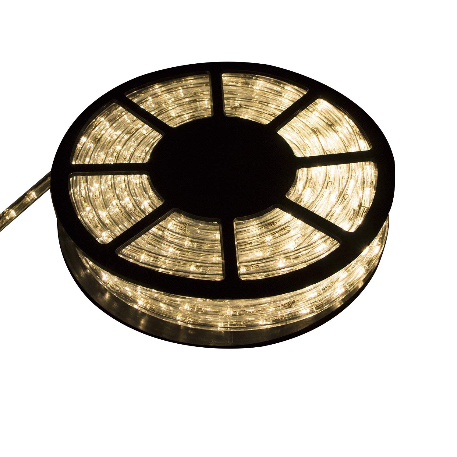 Ainfox WDPZ031WW Indoor/Outdoor 50-Feet LED Warm White Rope Light