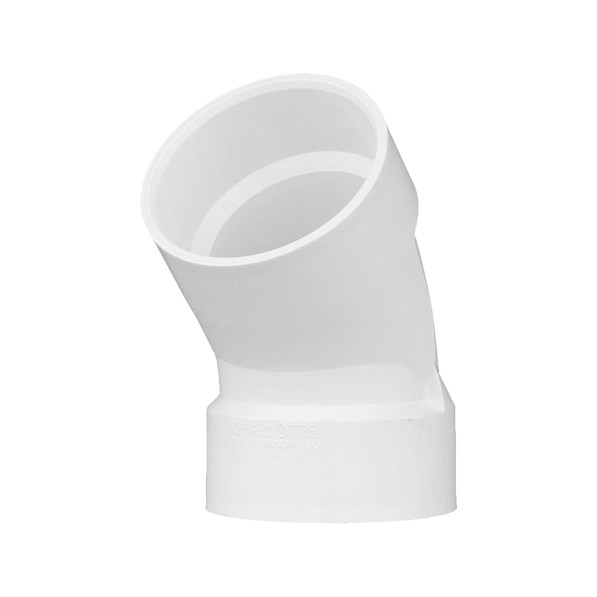 Charlotte Pipe - Chaloe Pipe 3 in PVC DWV 1/8 Bend Hub x Hub 20-Uni Box