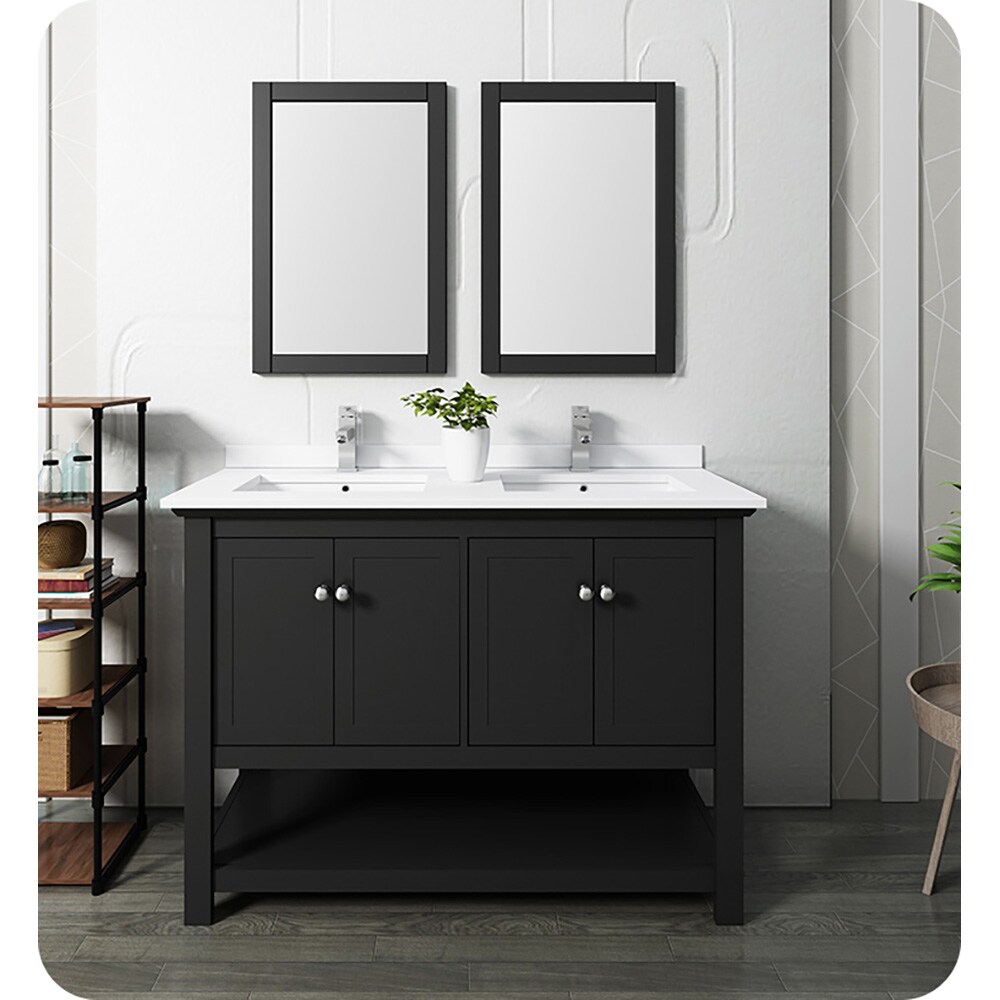 Fresca Manchester 48-in Black Bathroom Vanity Base Cabinet Without Top ...