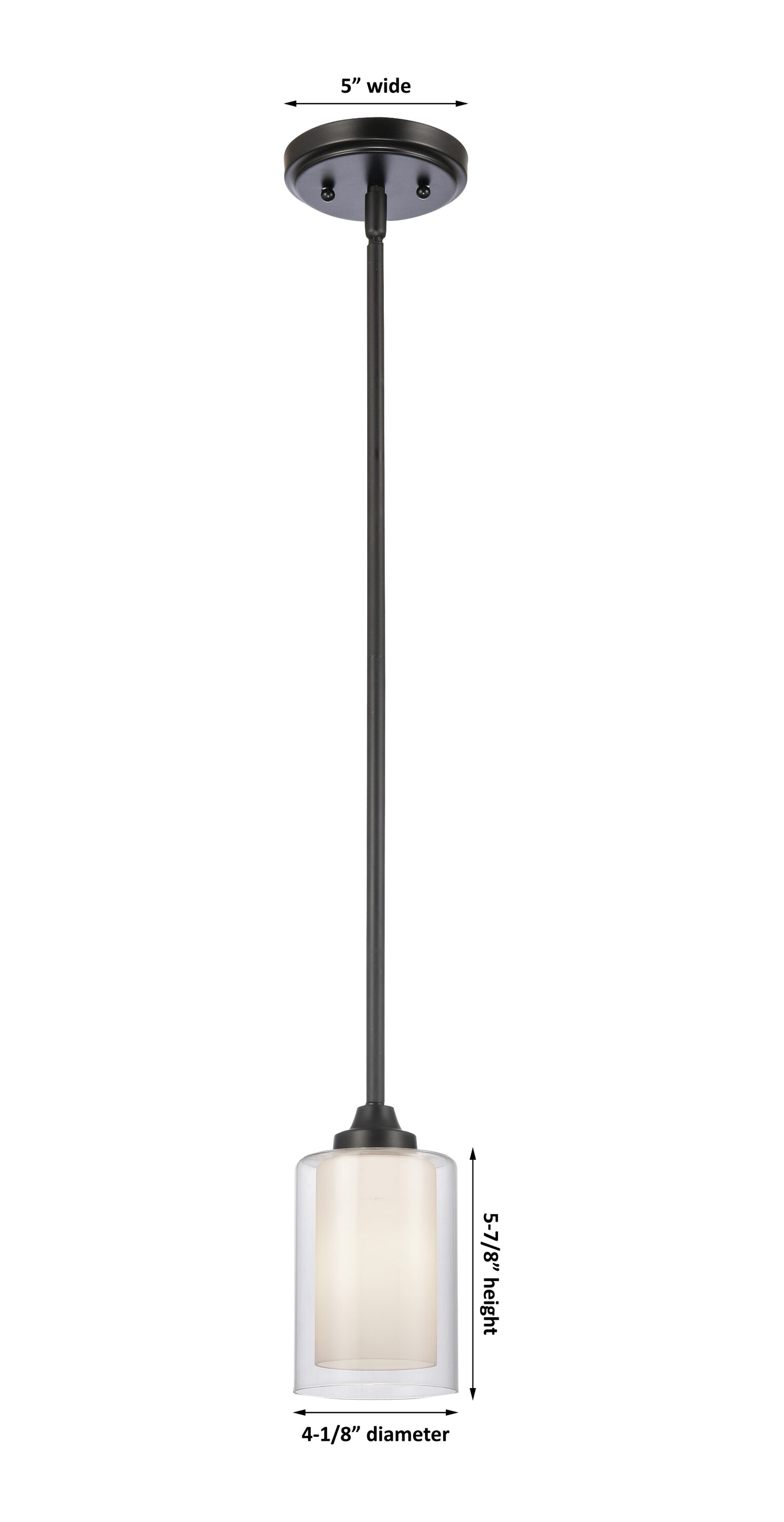 Fairbank Matte Black Glass Mini Drum Pendant Light