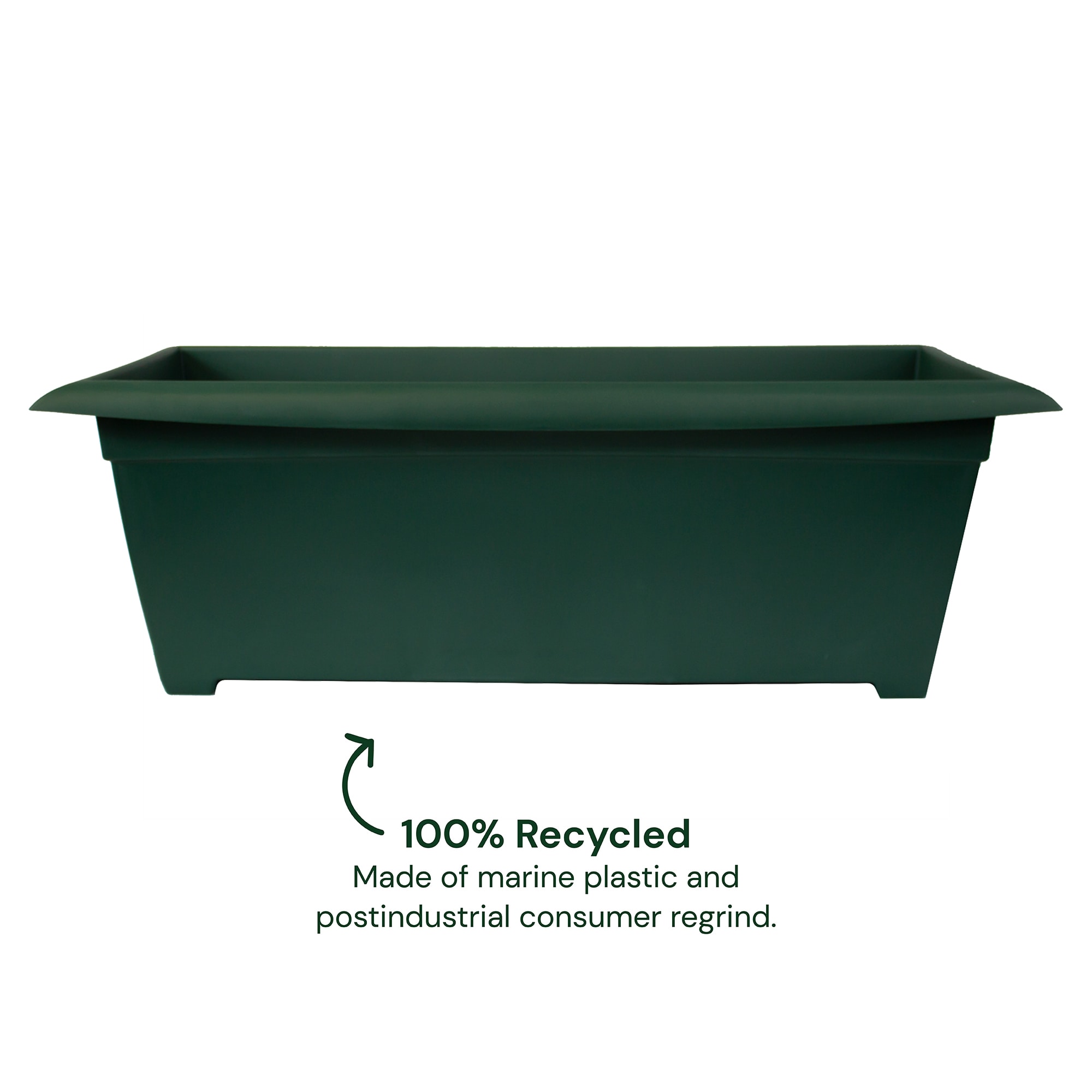 Bloem DAYDB2755 Rectangle 9.5-in W Large Green Recycled plastic Indoor/Outdoor Deck box planter
