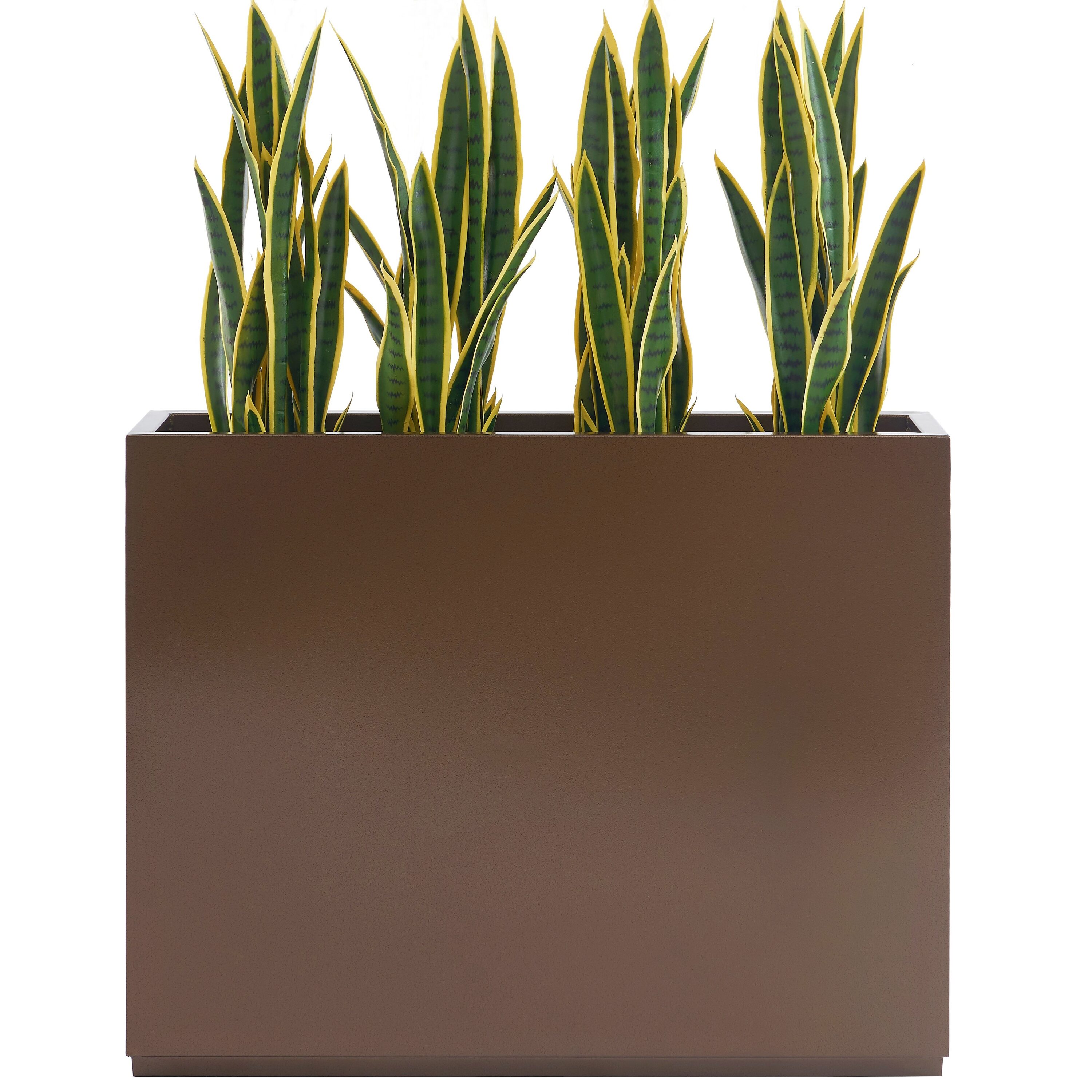 EDYO LIVING HCMP001-EXP Rectangle 38-in W Extra Large Brown Metal Contemporary/Modern Indoor/Outdoor Planter with Drainage Holes