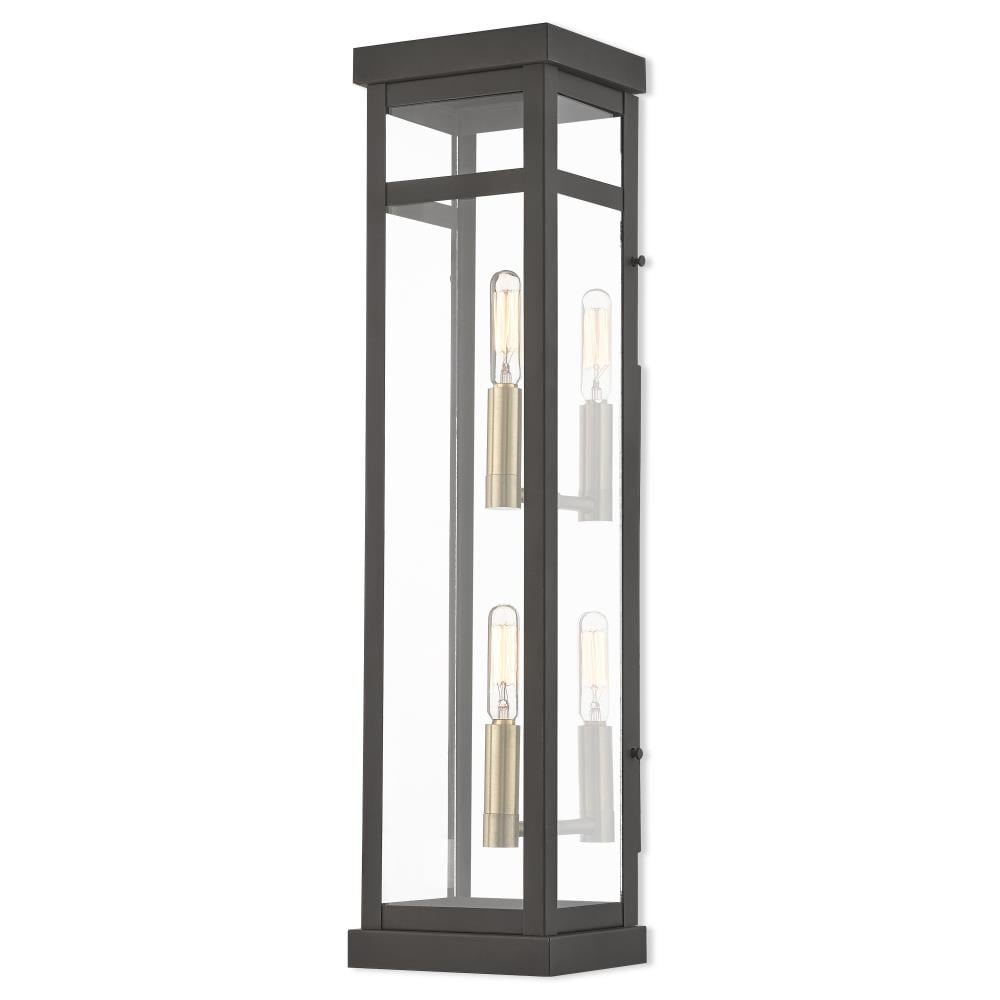 Livex Lighting 20706-07 Hopewell 2 -Light 22-in H Matte Bronze Hardwired Outdoor Wall Light