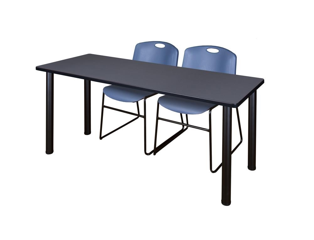 Regency MT6024GYBPBK44BE Training Gray 4-Person Training Table (60-in W x 29-in H)