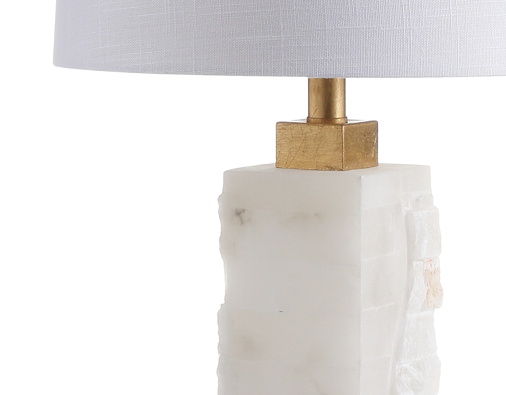 Eloise 23" White Alabaster and Gold Leaf LED Table Lamp