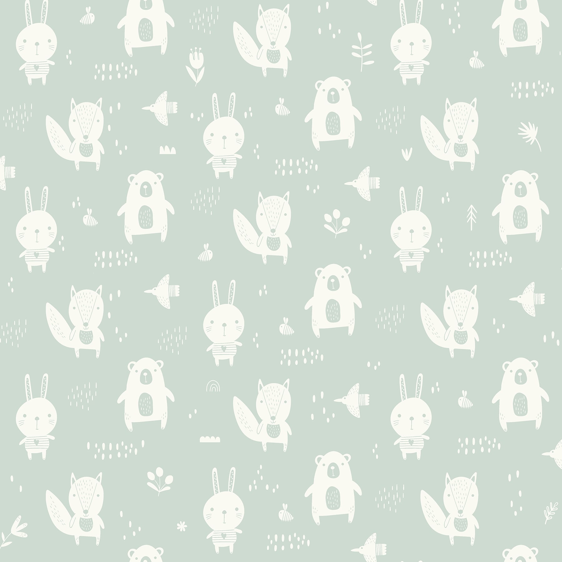 Chesapeake 4060-91304 Fable 57.5-Sq. Feet Green Non-woven Animals Unpasted Wallpaper