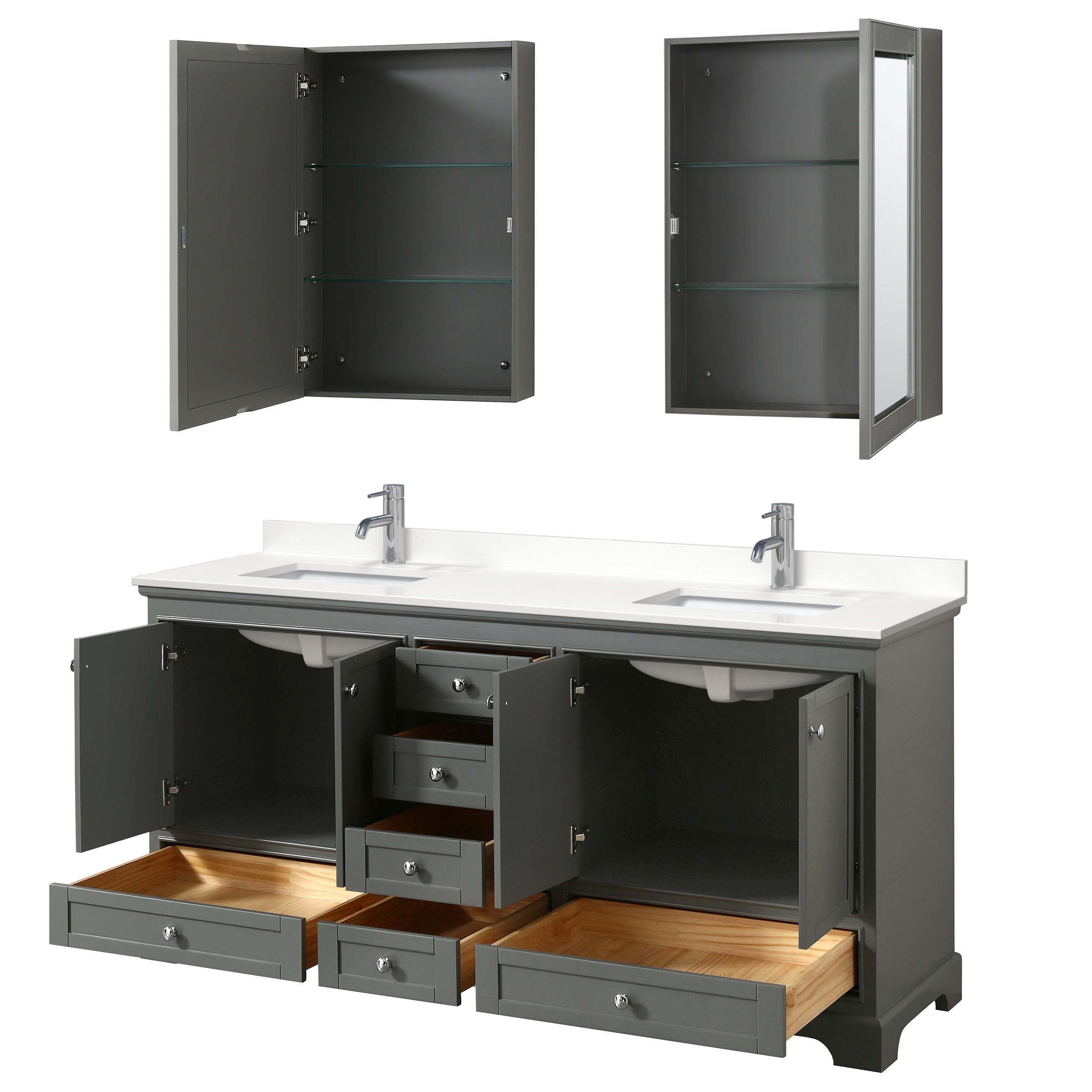 Wyndham Collection WCS202072DKGWQUNSMED Bath-Vanity-Combo - View #2