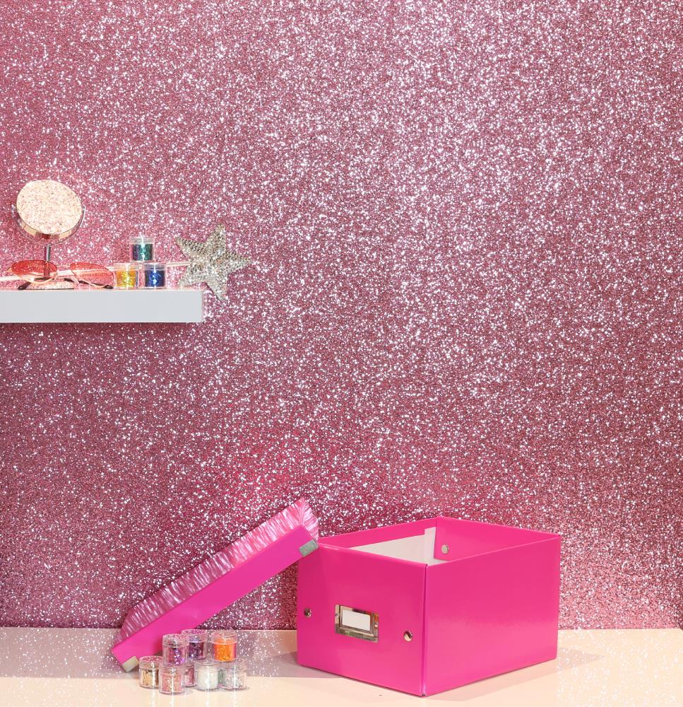 Glitter Pink Sparkle Fabric, Wallpaper and Home Decor
