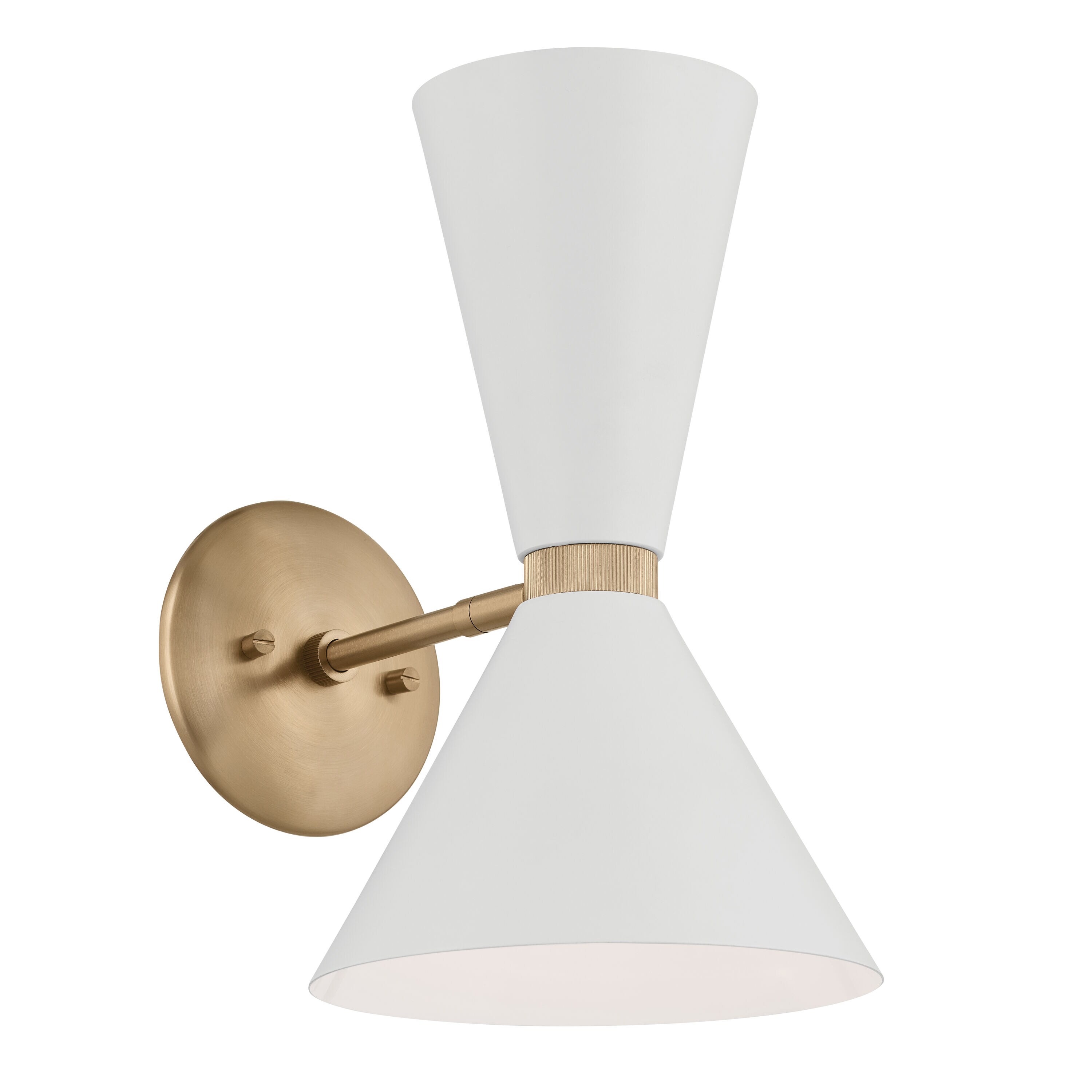 Kichler 52570CPZWH Phix 8.75-in W 2 -Light Multiple finishes Gold Wall Sconce