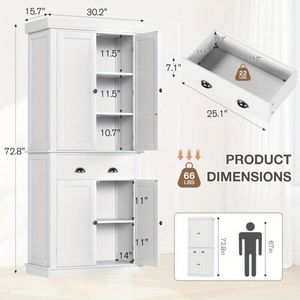 U-HOMY JL-038WH-HM Dining-Kitchen-Storarge - View #3