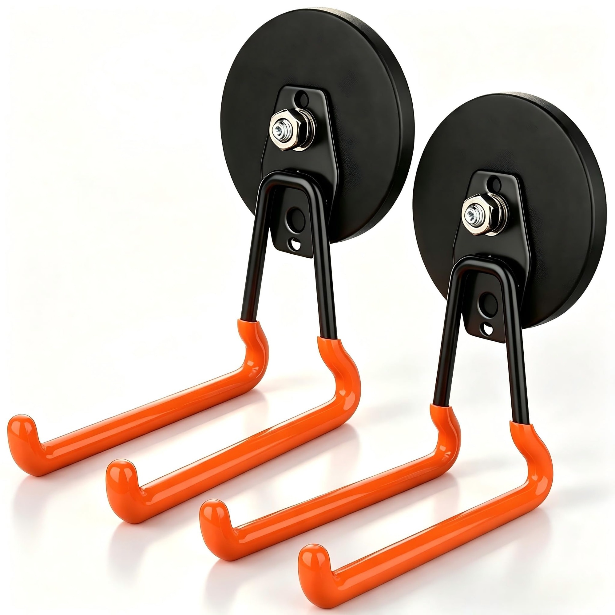 Oyezvary  Heavy Duty Magnetic Hooks 40lbs Capacity 2 Pack Large Anti Scratch Garage Hooks for Organizing Tools and Equipment