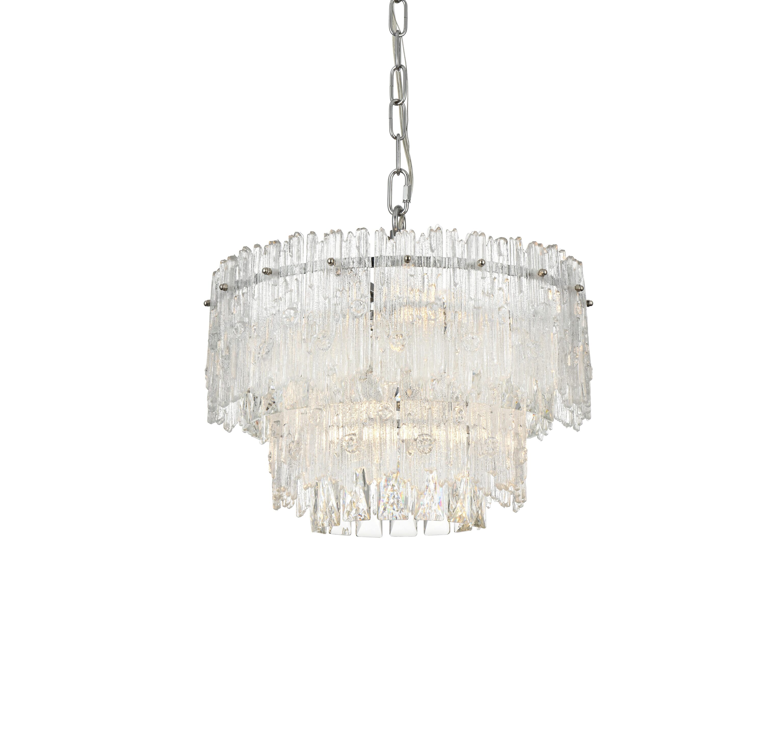 Emilia Chrome 21-Inch Crystal Chandelier with Royal Cut Crystals