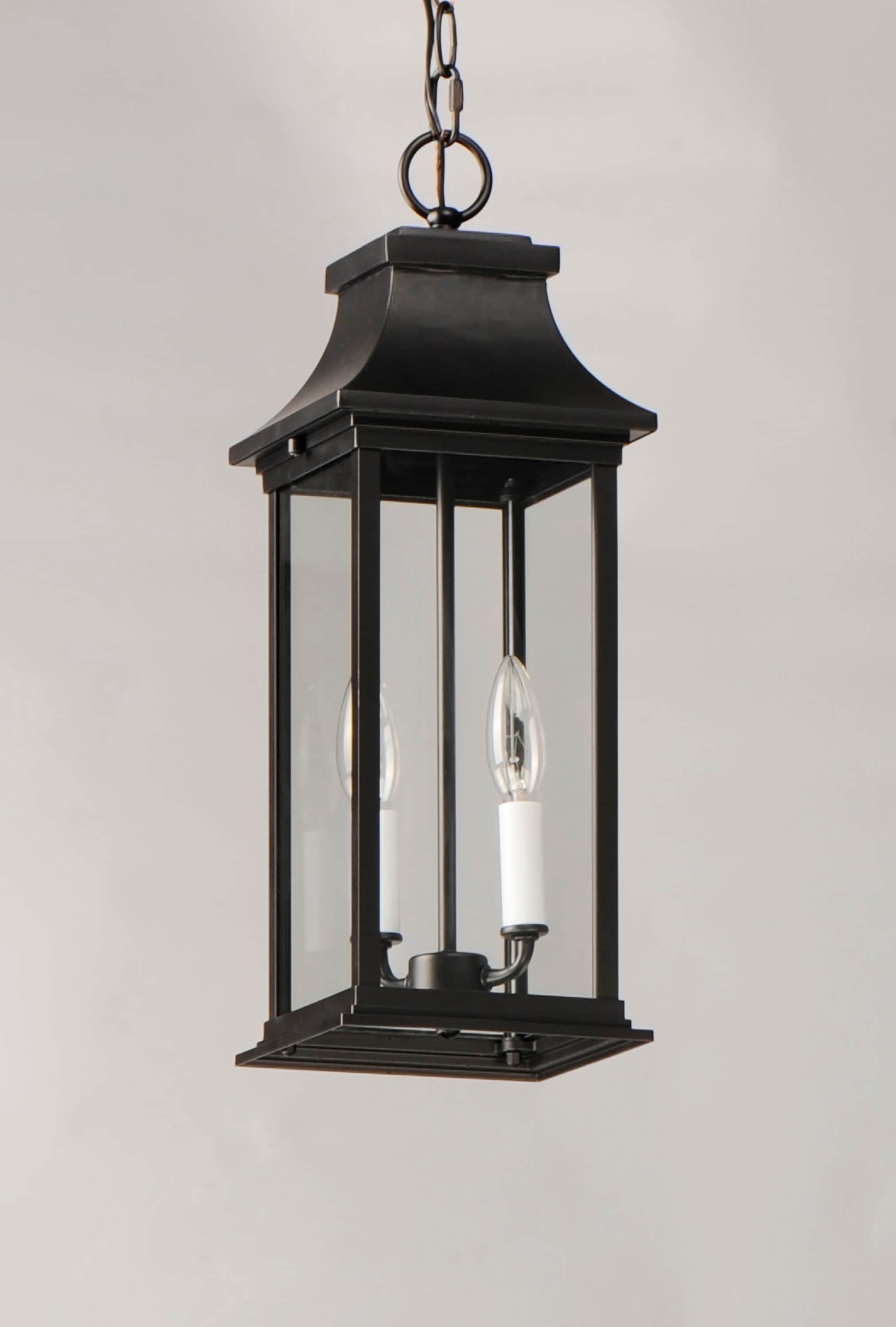 Vicksburg Classic Black Aluminum 2-Light Outdoor Hanging Lantern