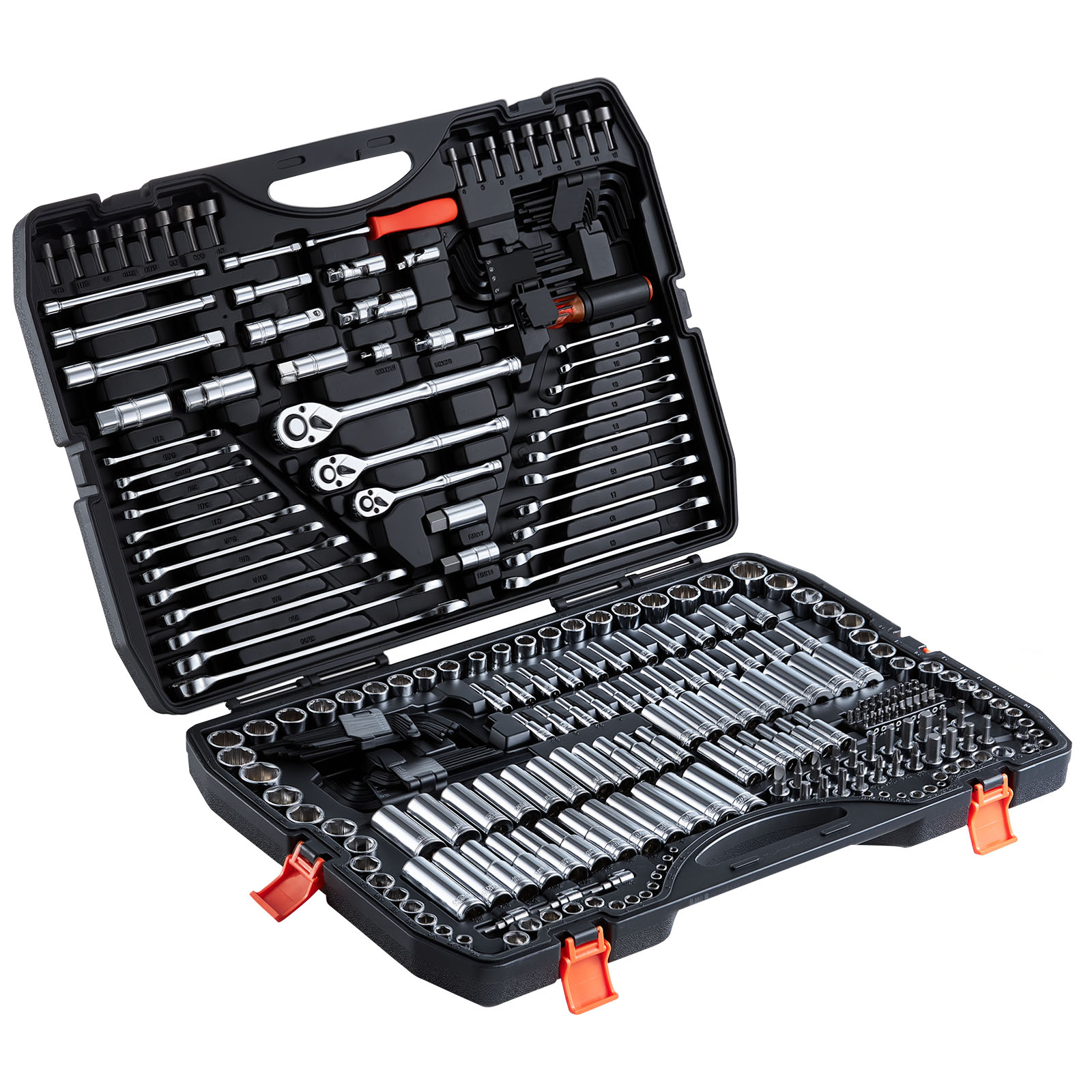 VEVOR Mechanics Tool Set 308-Piece Mechanic Tool Kit 1/4 in 3/8 in and 1/2 in Drive SAE and Metric Socket Set Wrenches Screwdriver Bits Accessories and Storage Case for Automotive Repair #SCSDJXGJTZ3015795V0