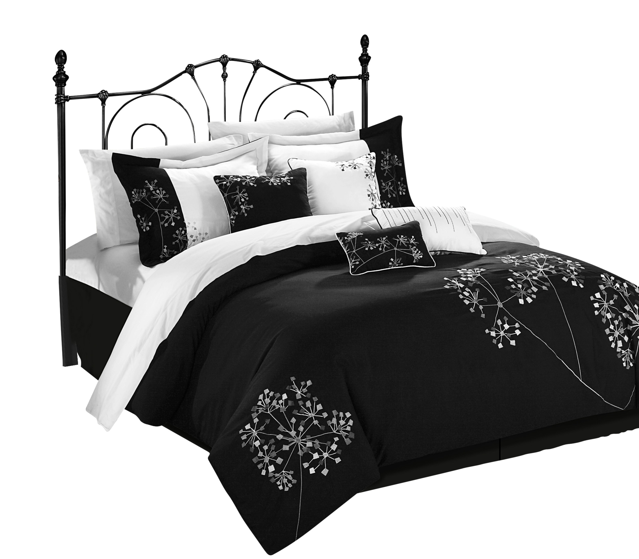 Baroque Damask Duvet Cover Twin Black White Gothic Boho Floral Bedding Set  For Boys Girls Abstract Adults Geometric Flowers Comforter Cover,European  Victorian Style Quilt Cover 1 Pillow Case 