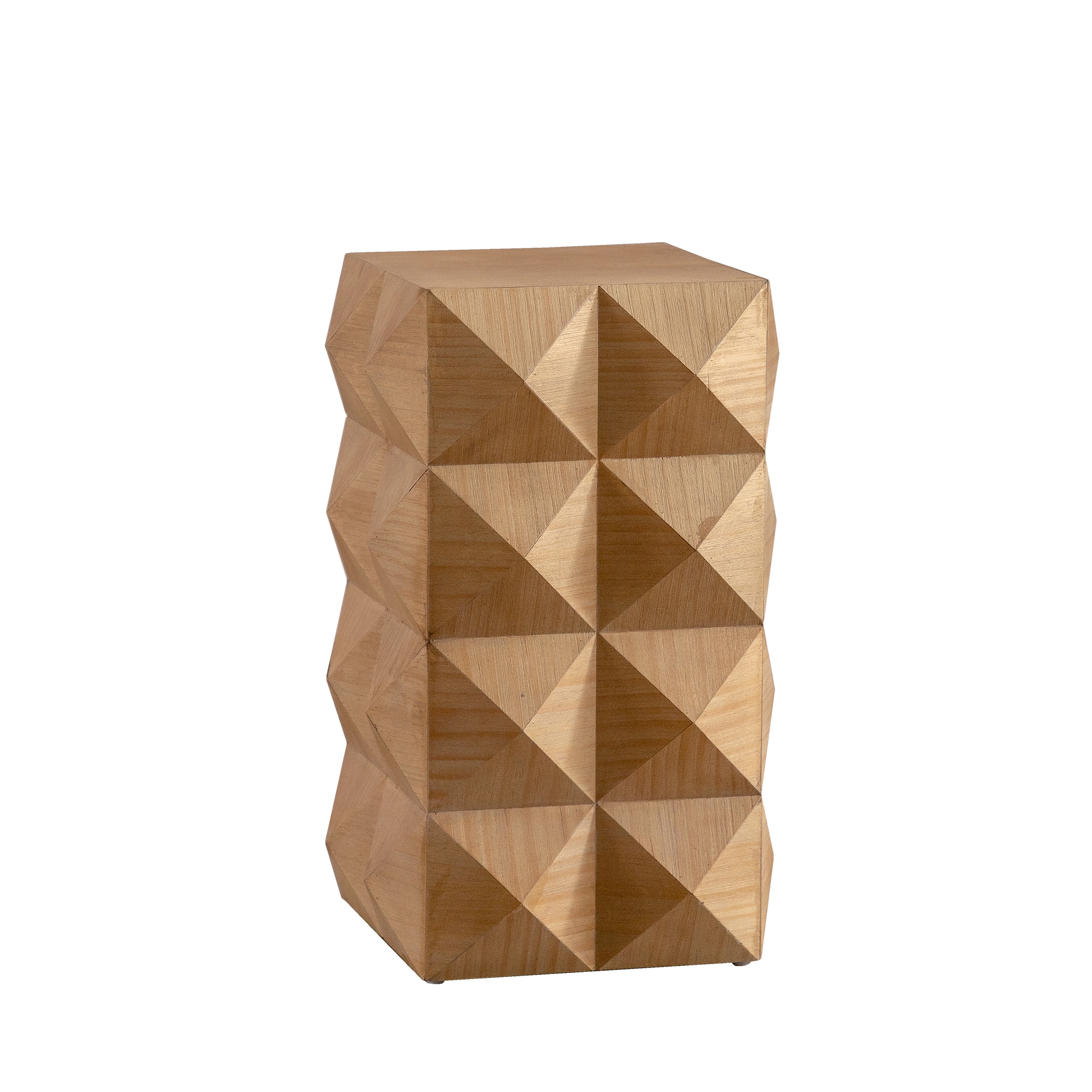 SINOFURN SYB930008WD 11.8-in W x 23.6-in H Natural MDF Rectangular Rustic End Table