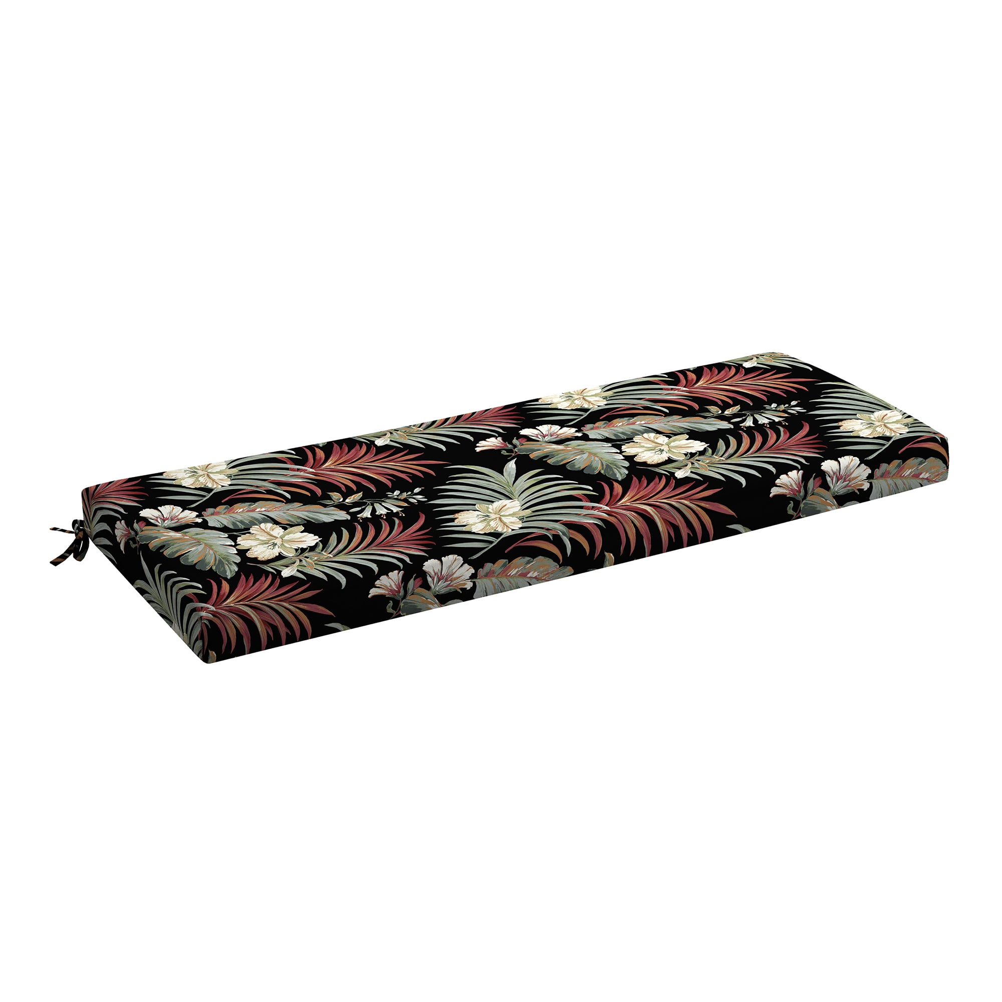 ARDEN ZR0NF79A-DKZ1 18-in x 48-in Simone Black Tropical Patio bench cushion