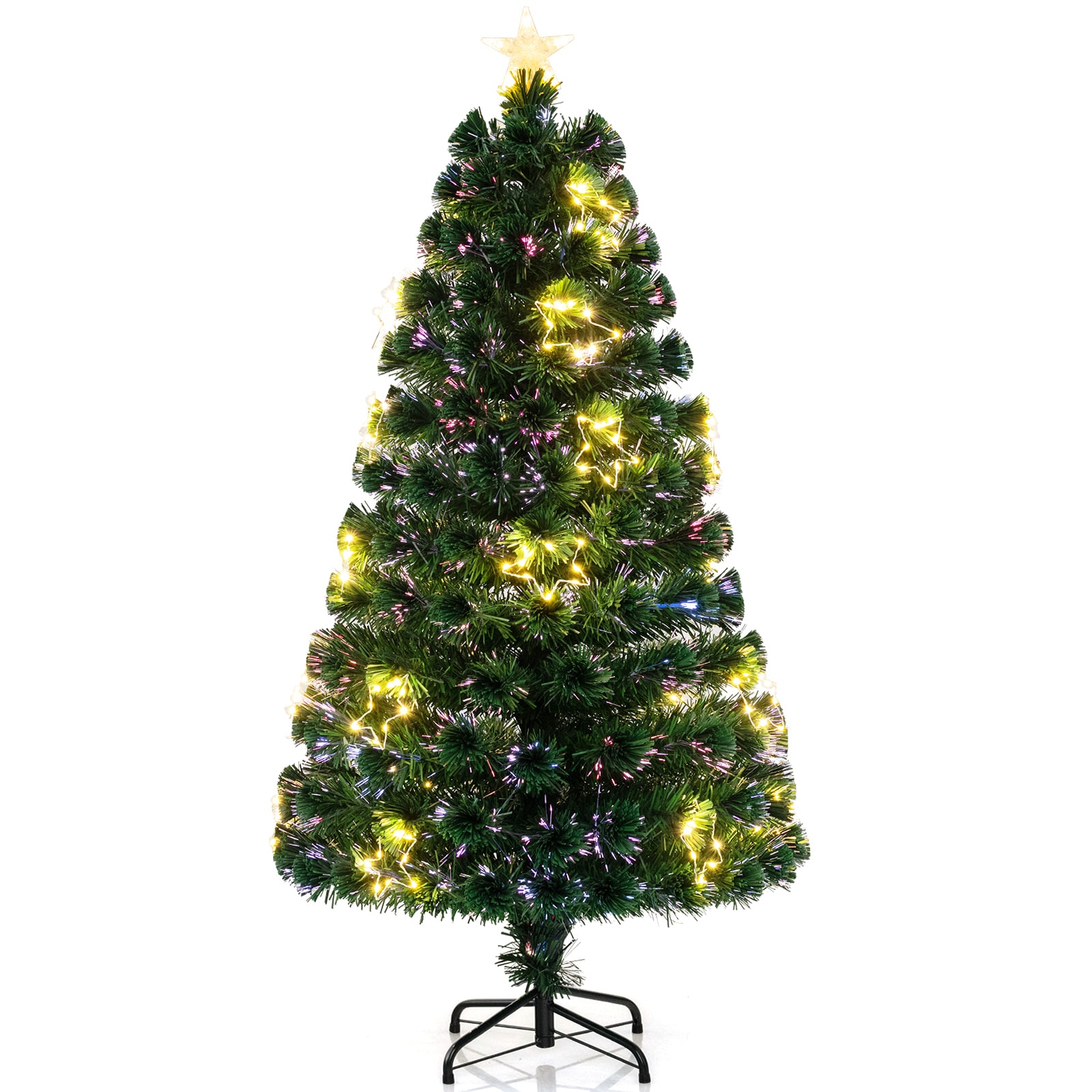 WELLFOR HYG24011US 5-Feet Pre-lit Pencil Artificial Christmas Tree with White LED Lights