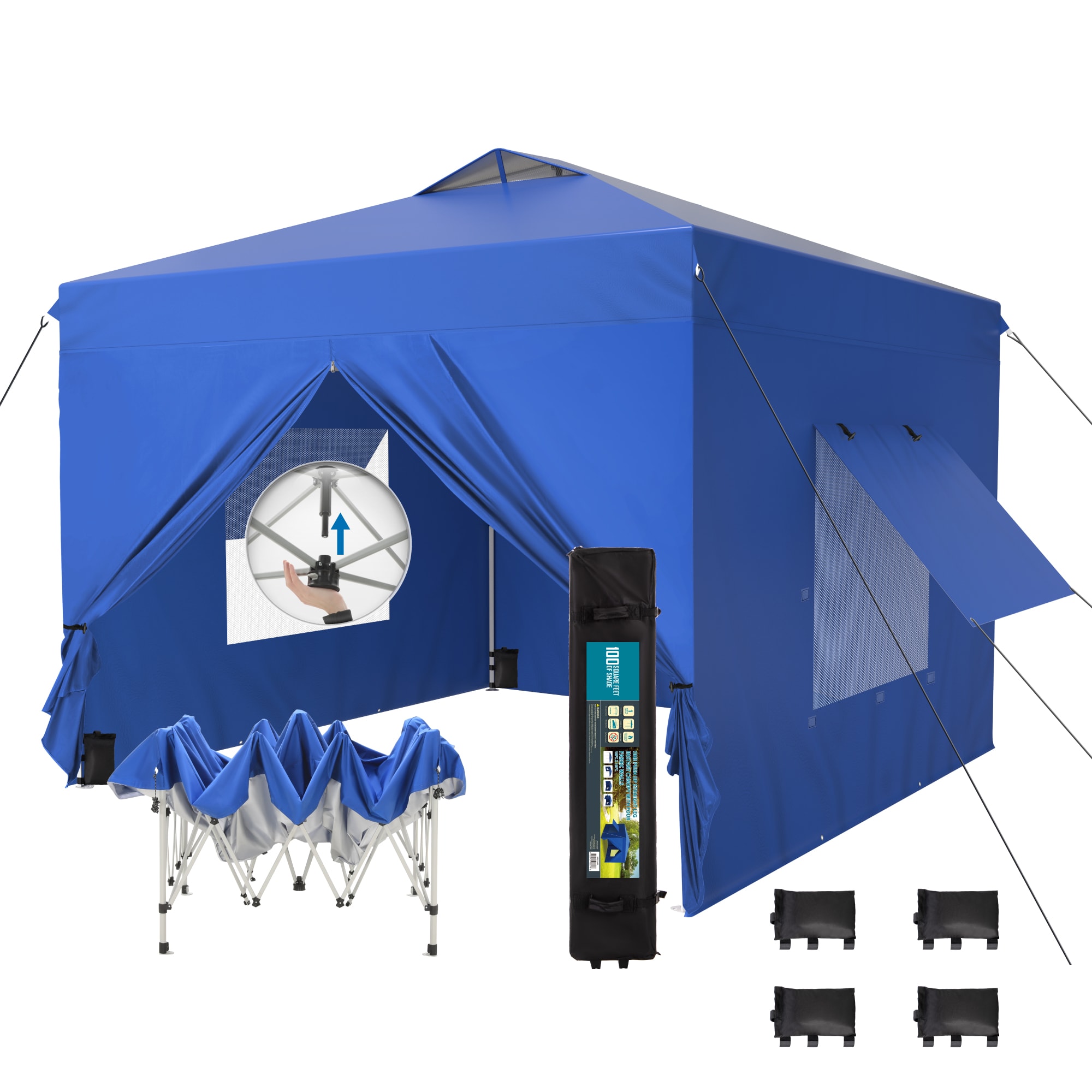 Sunshine Valley 10-ft x 10-ft Square Blue Pop-up canopy #GA024-BL