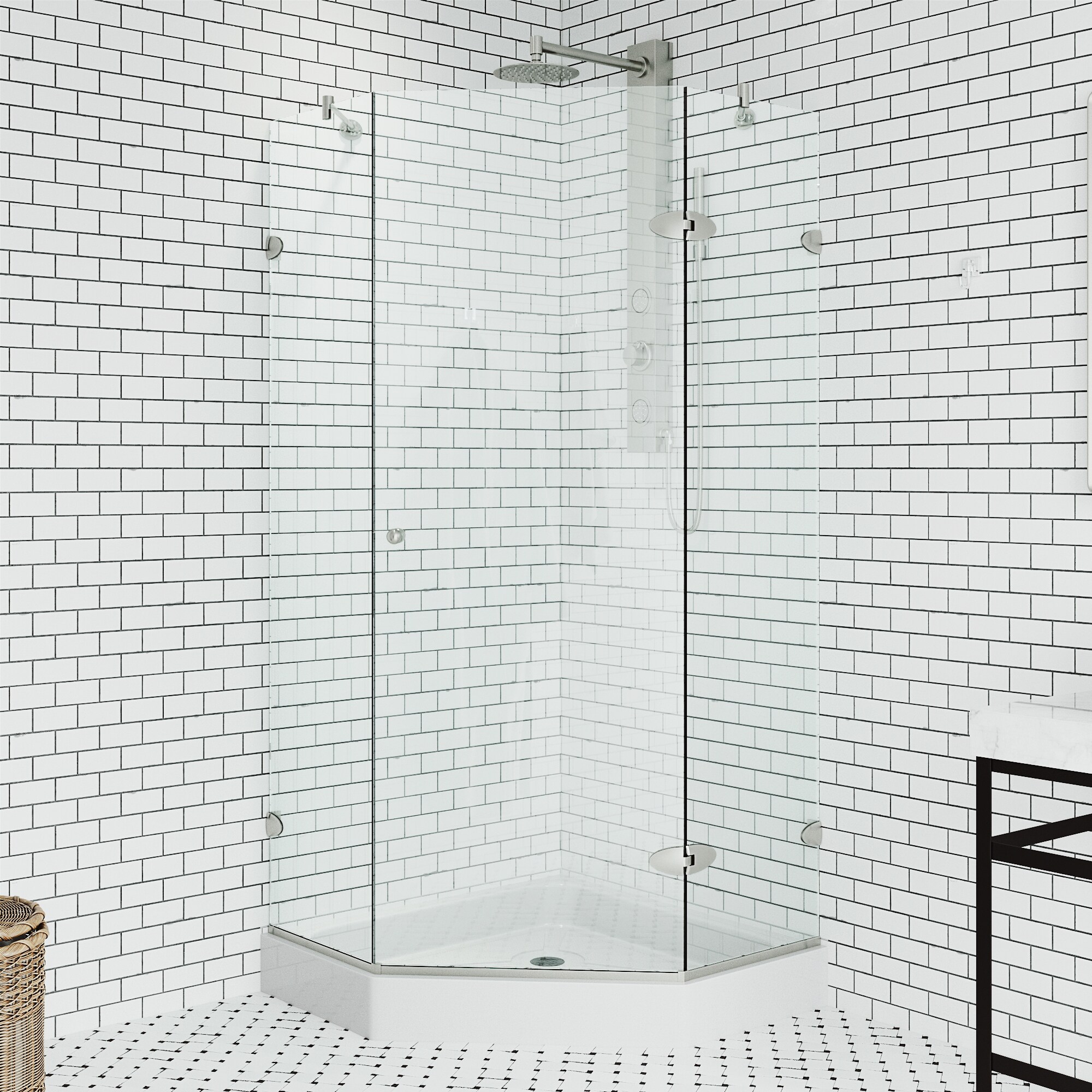 VIGO VG6061BNCL38W Alcove-Shower-Kit - View #6
