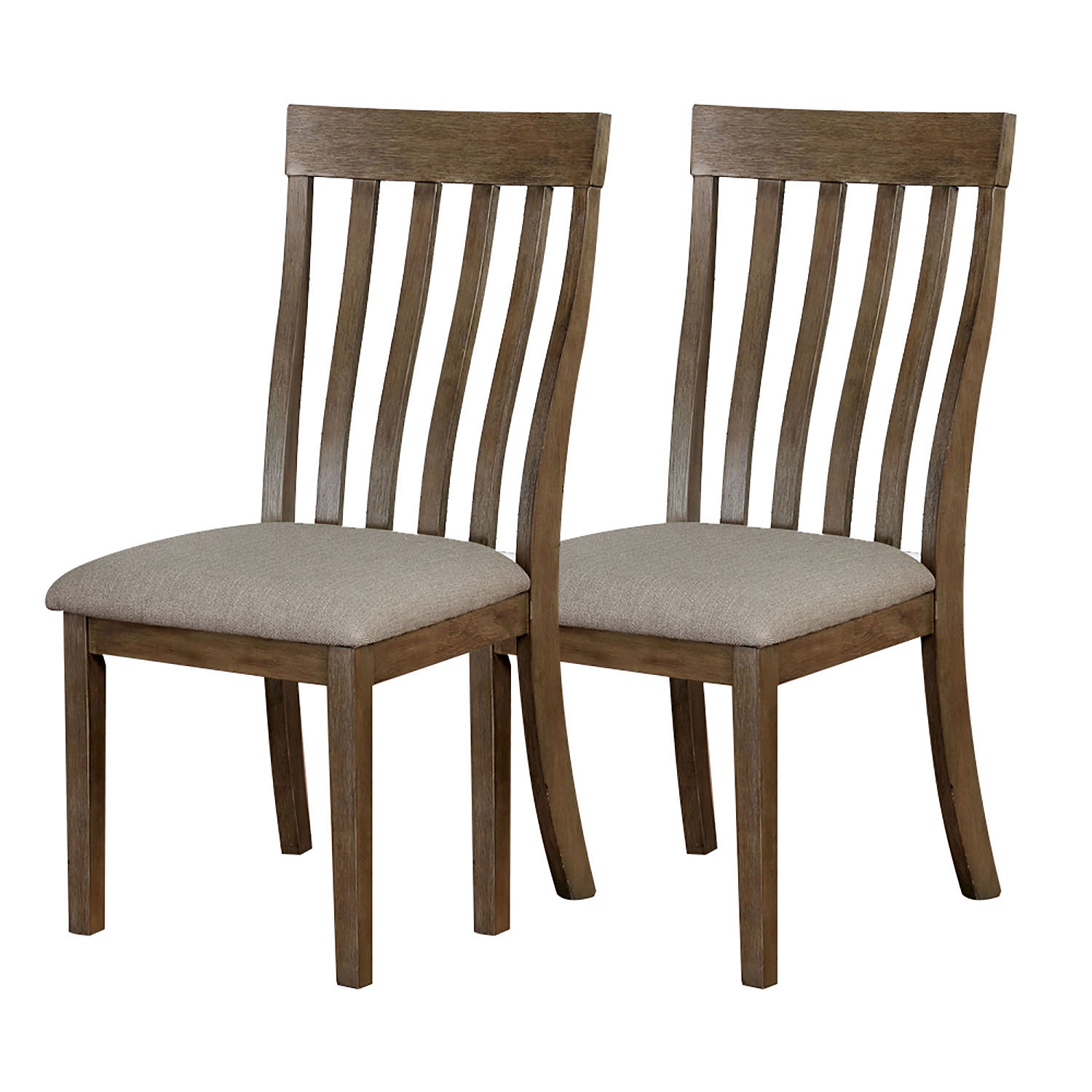 Simple Relax SR03CM3739SC-2PK Set of 2 Traditional Linen Upholstered Dining Side Chair (Wood Frame)