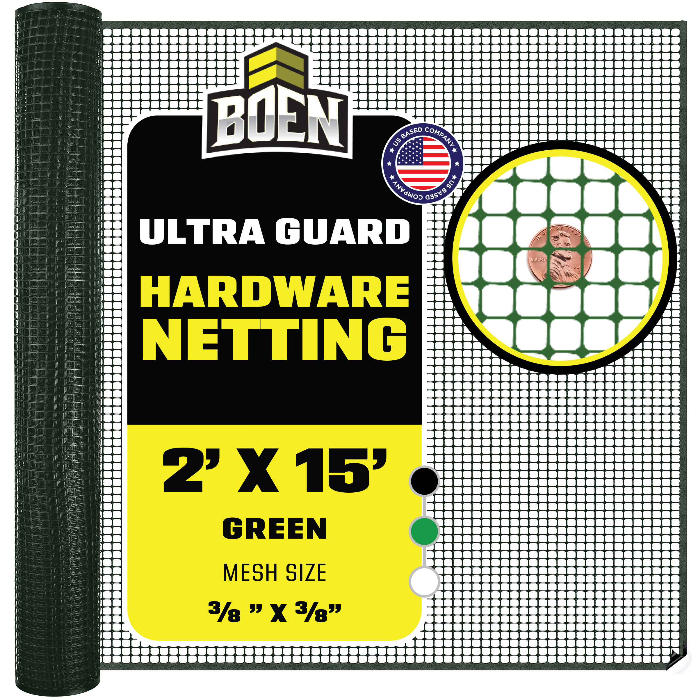 BOEN HL-60005 15-ft x 2-ft 7 -Gauge Green Plastic Extruded mesh Rolled Fencing
