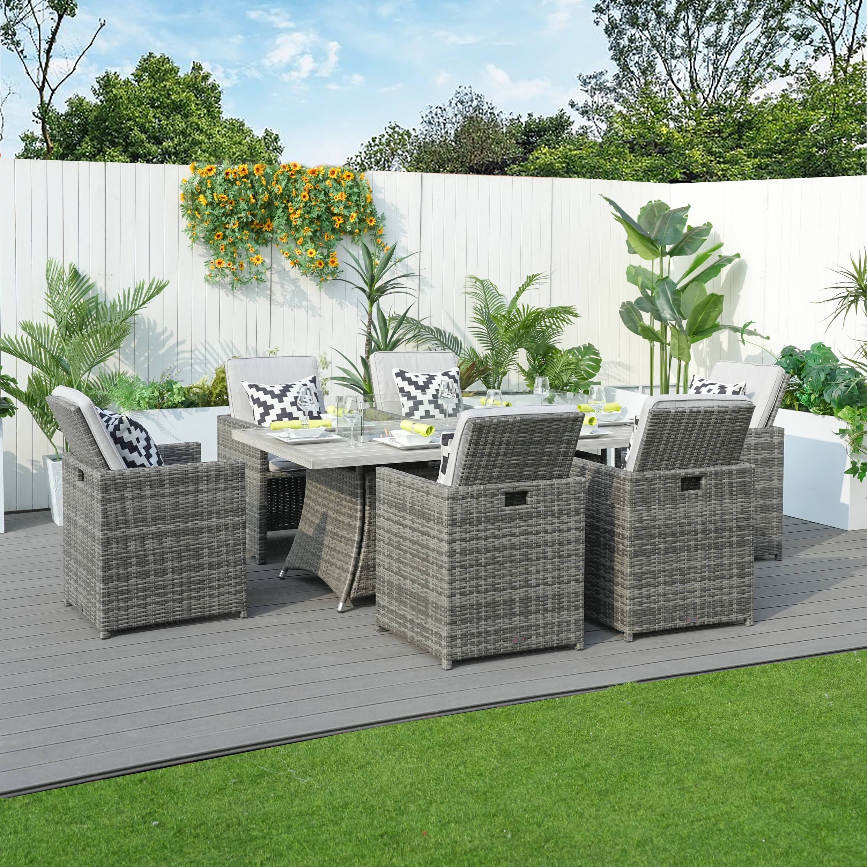 Direct Wicker DWG-1634RA-GR Patio-Dining-Sets - View #4