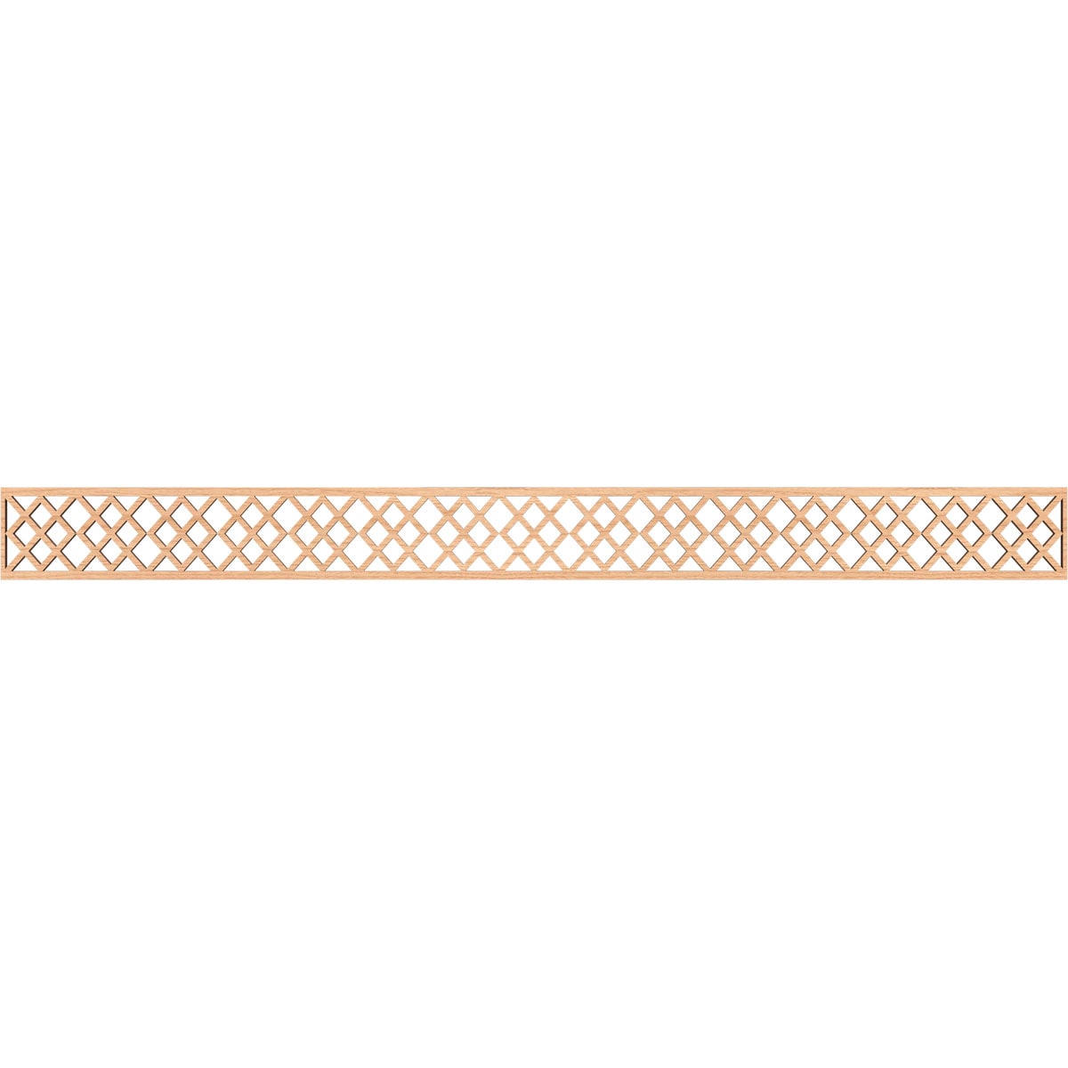Ekena Millwork MLDA04X46HADHI Hadley Fretwork Flat Trim 4-in x 3.87-ft Hickory Brown Unfinished 2156520 Pierced Wall Panel Moulding
