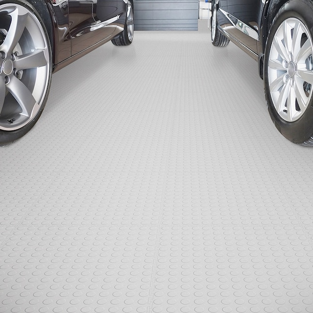 Perfection Floor Tile Coin 8-Piece 20-1/2-in x 20-1/2-in Light Gray Raised Coin Garage Floor Tile Perfection Floor Tile Coin 8-Piece 20-1/2-in x 20-1/2-in Light Gray Raised Coin Garage Floor Tile