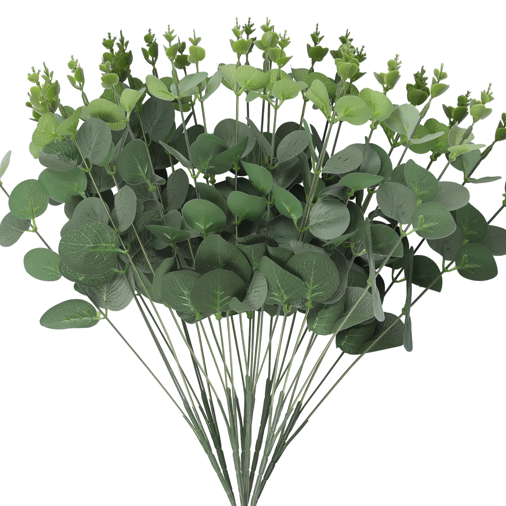 Unique Bargains 2 Pack Artificial Stems Leaves Plants Faux Flowers Leaf Faux Greenery Branches Decor for Wedding Birthday Farmhouse 18Inch Green