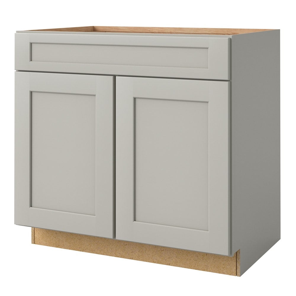 Stonewall 36-in W x 34.5-in H x 24-in D Stone 1-Drawer Base Fully Assembled Cabinet (Flat Panel Shaker Style) in Gray | - allen + roth 20807