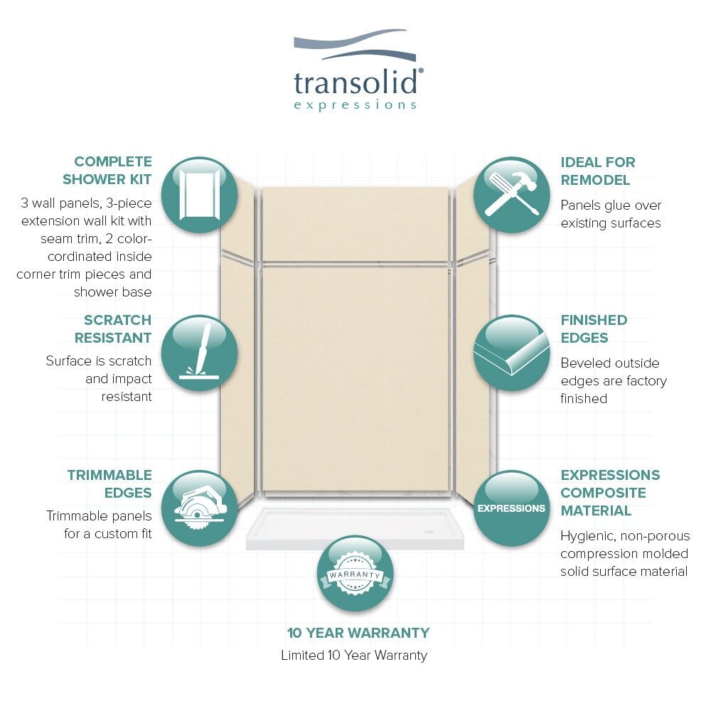 Transolid KSX603296-5475SC-45 Alcove-Shower-Kit - View #2
